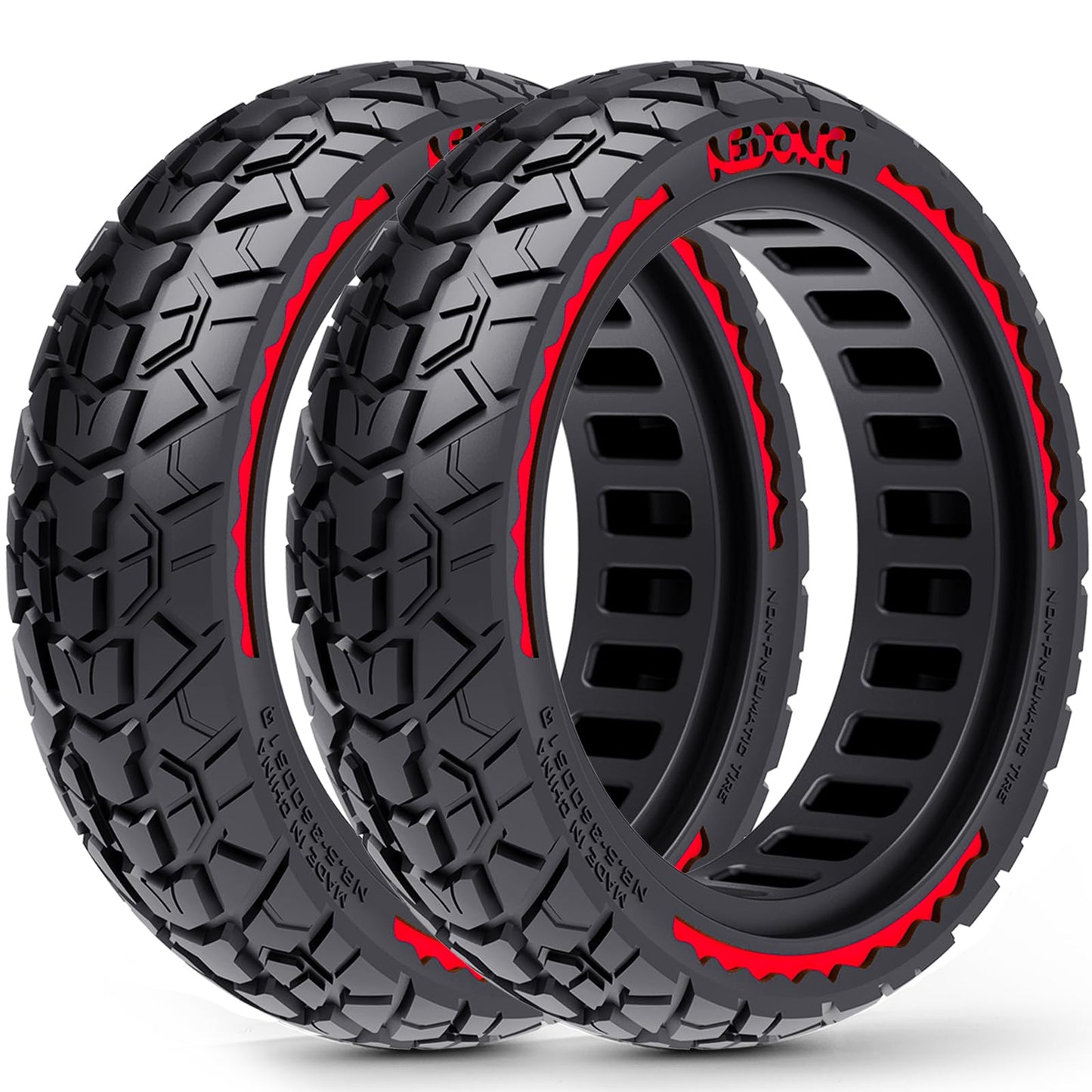 BABEJIA 2 Pack 10x2.50 Scooter Tires Tubeless, Upgrade Your Scooter with 60/70-6.5 Off-Road Airless TIres, 10x2.5-6.5 Replacement Tyres for Segway Max G2/G30 Series, Gotrax G6/G5/G MAX/ECLIPSE, etc