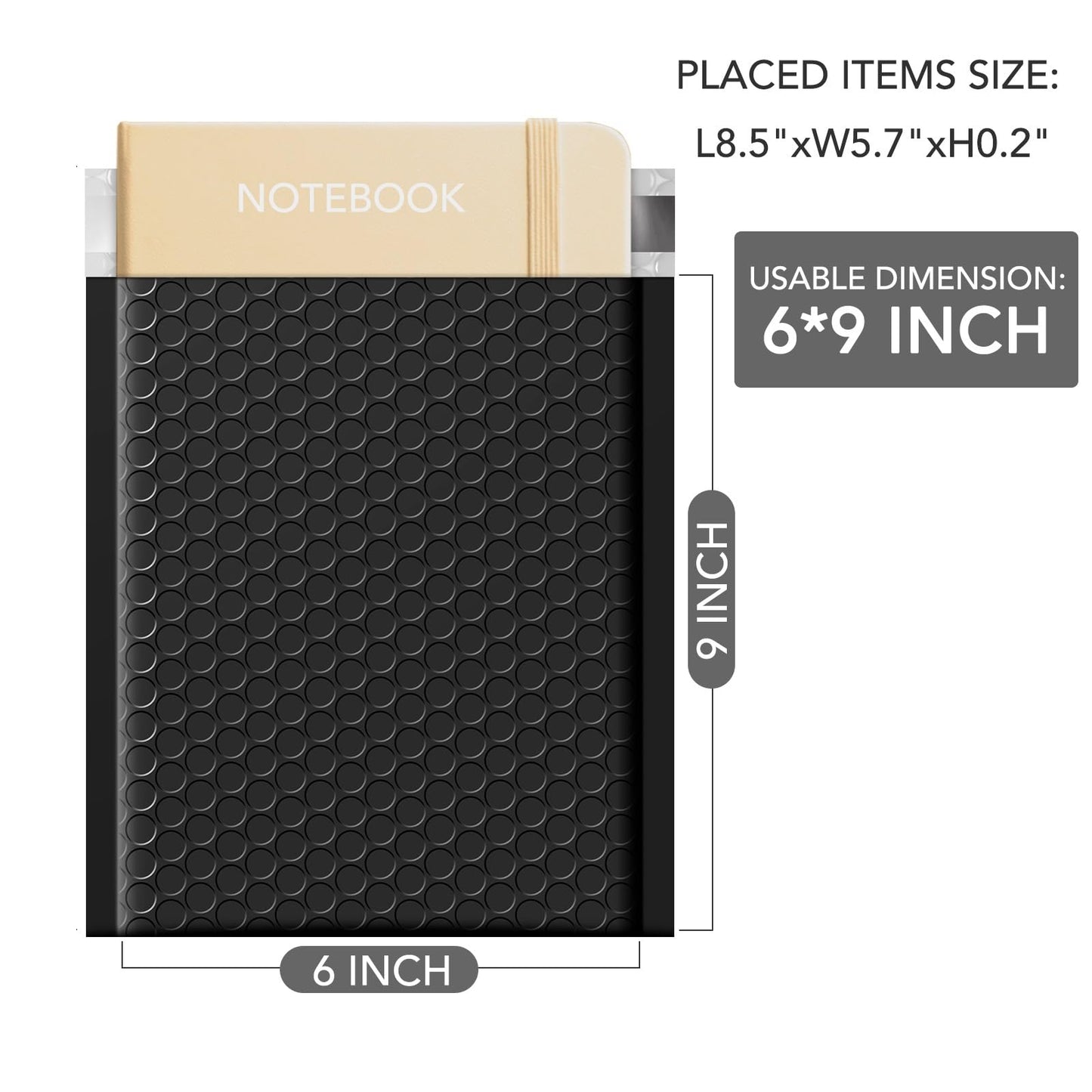 Metronic Black Bubble Mailers 6x10 100 Pack Usable Size 6x9 Opaque Padded Envelopes Waterproof Bubble Envelopes Cushioning Mailer for Small Business Mailing Makeup Jewelry Gifts