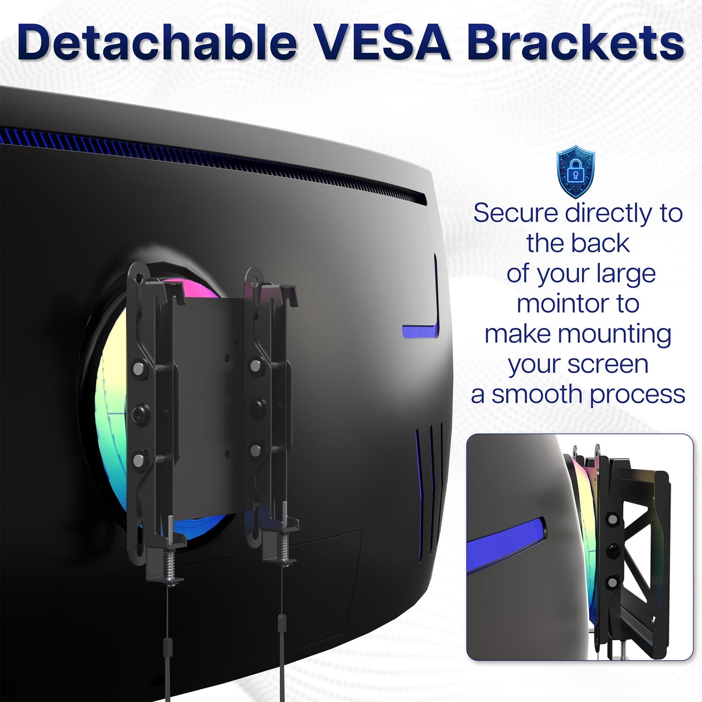 VIVO Low Profile Ultrawide Monitor Wall Mount for up to 49 inch Screens and up to 32” TVs, Holds 44 lbs, Tilt and Sliding Adjustment, Max VESA 200x400, Black, MOUNT-VW49U
