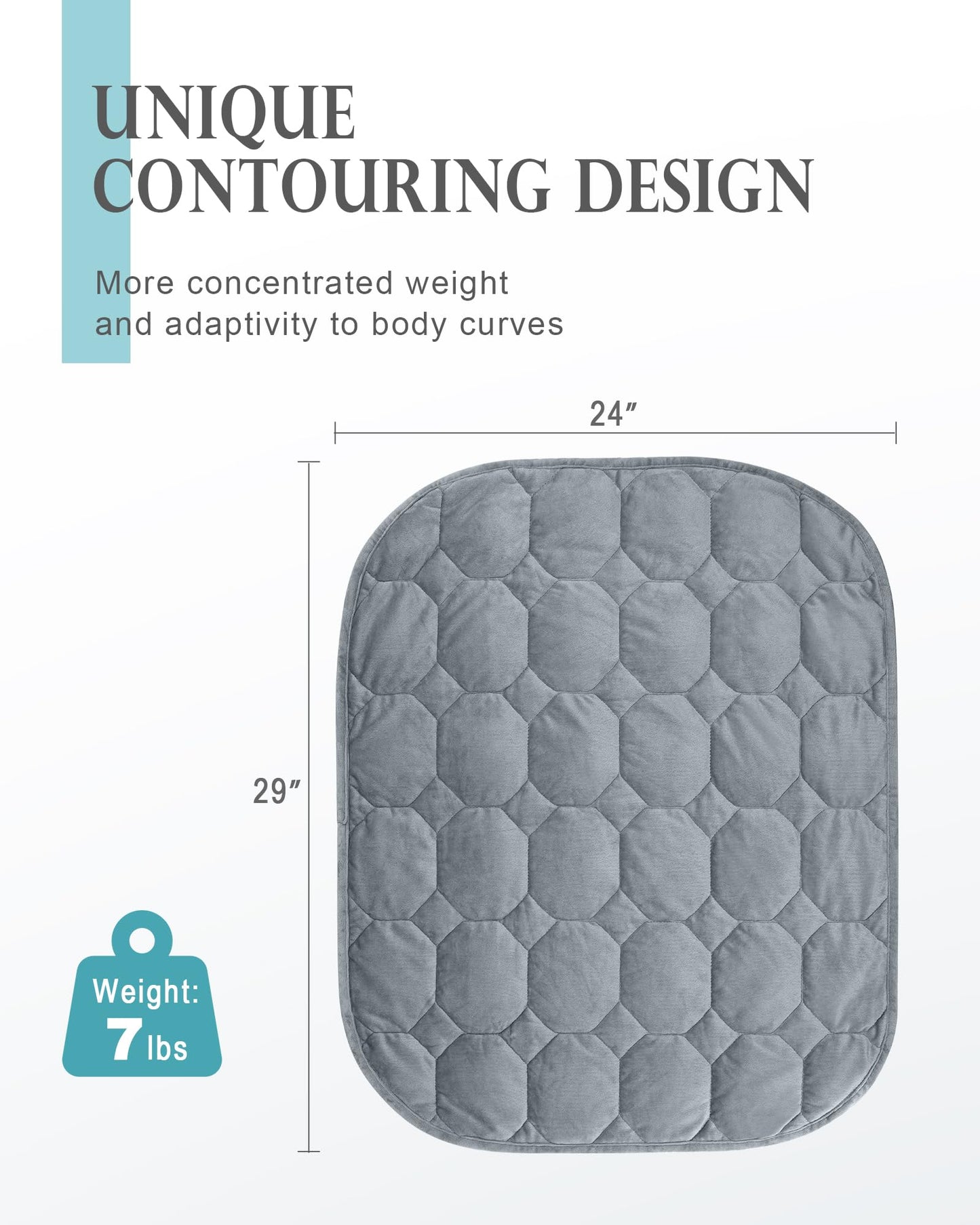 Weighted Lap Blanket 7lbs, Cozy Luxury Crystal Velvet Weighted Blanket for Adults, Small Weighted Blanket for Relaxation, Sleeping, Travel, Grey, 29" x 24"