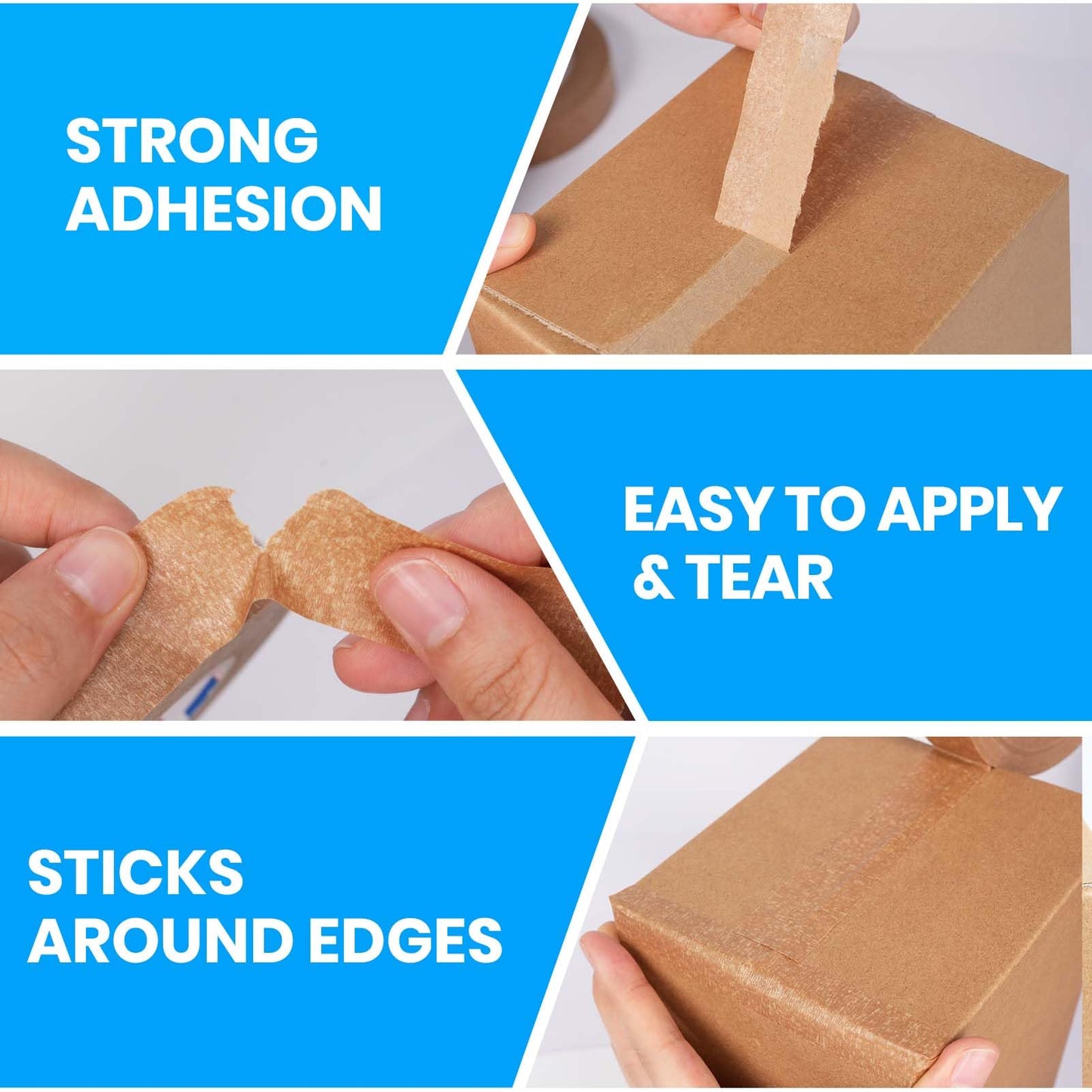 ADHES Kraft Paper Tape 1 Inch x 55 Yards x 12 Rolls, Narrow Packing Tape for Light Duty Sealing, Eco-Friendly Brown Paper Tape, Easy Tear & Writable, for Small Boxes, Labeling & DIY