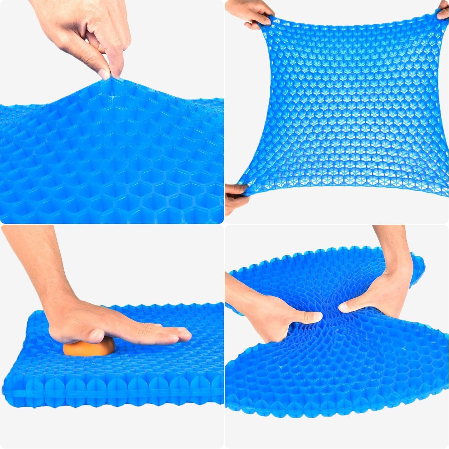 Gel Seat Cushion for Long Sitting Pressure Relief (Super Large & Thick) - Non-Slip Gel Chair Cushion for Back,Sciatica,Tailbone Pain Relief - Seat Cushion for Office Desk Chair,Car Seat,Wheelchair