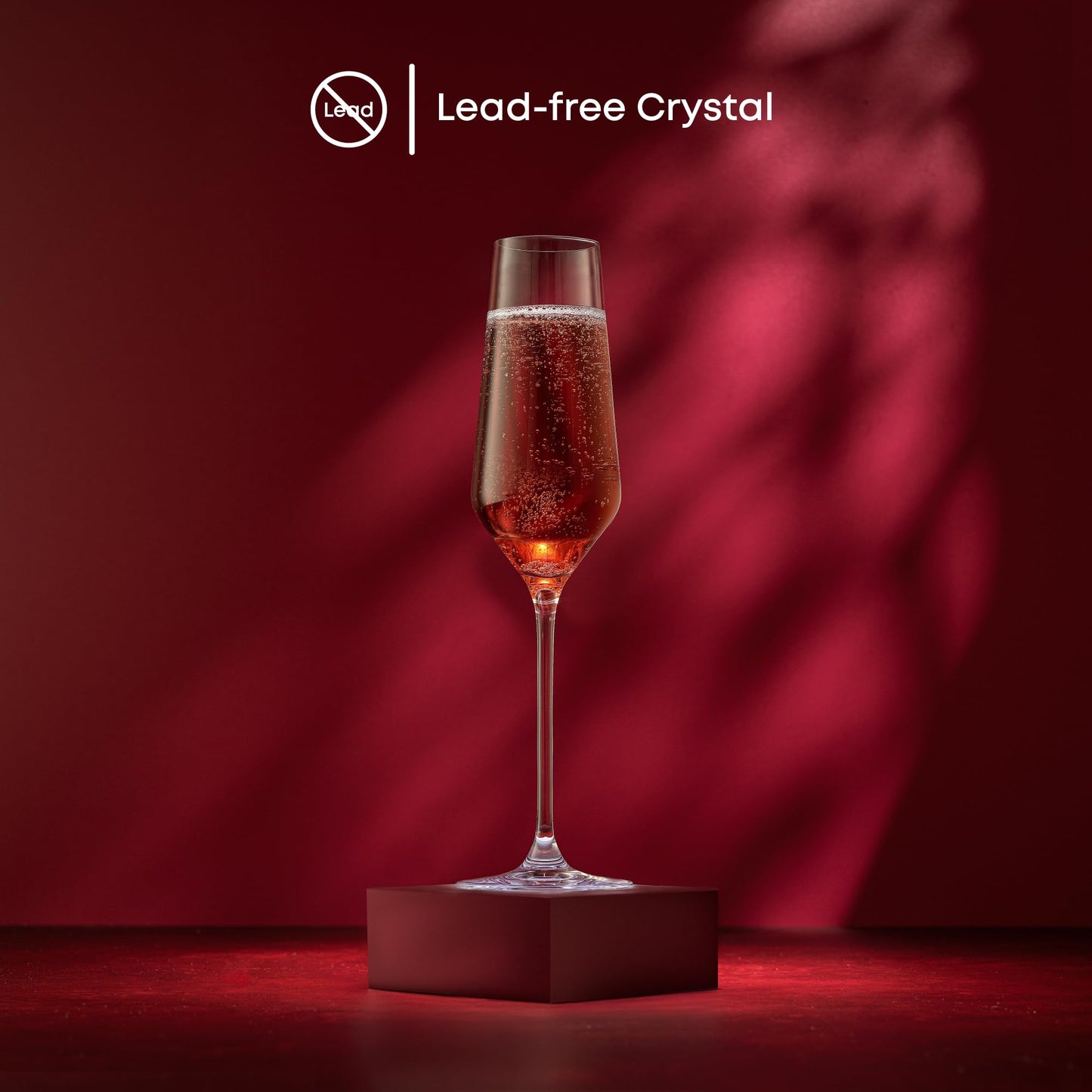 JoyJolt Champagne Flutes – Layla Collection Crystal Champagne Glasses Set of 4 – 6.7 Ounce Capacity – Ideal for Home Bar, Special Occasions
