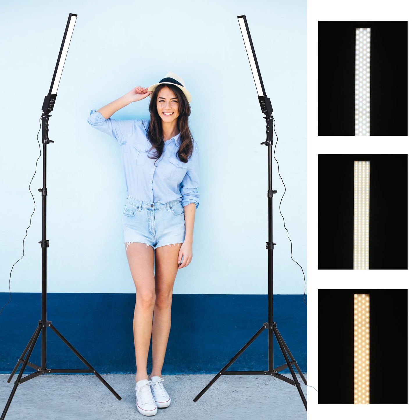 GSKAIWEN 2 Packs LED Photography Light 3200K-5500K Dimmable LED Video Light Photo Studio Light Kit with Tripod Stand Bag for Camera Video Studio YouTube Product Portrait Live Stream Shooting