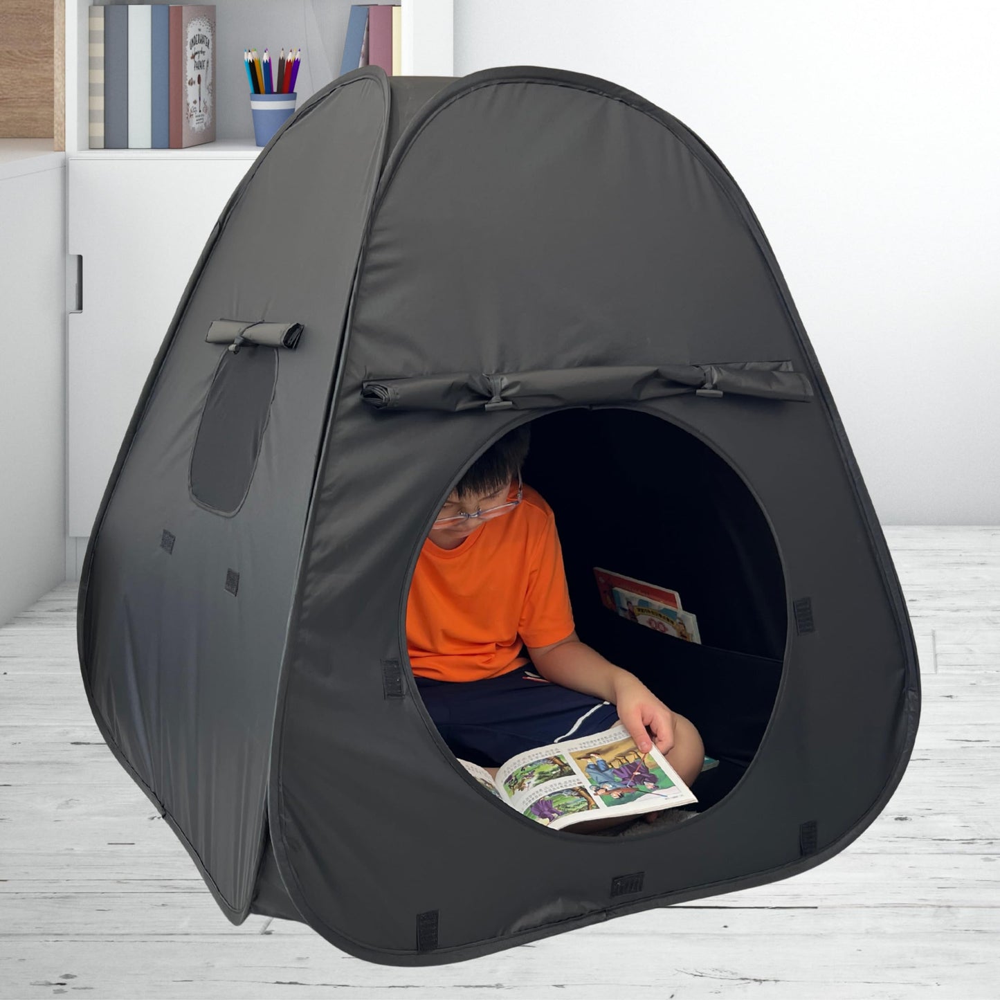 lukidoki Sensory Tent for Kids with Autism - Sensory Calm Corner Helps ADHD, SPD Children Relax, Reduce Anxiety - Portable Pop-up Blackout Hideout Play Tent Toys Add Windows