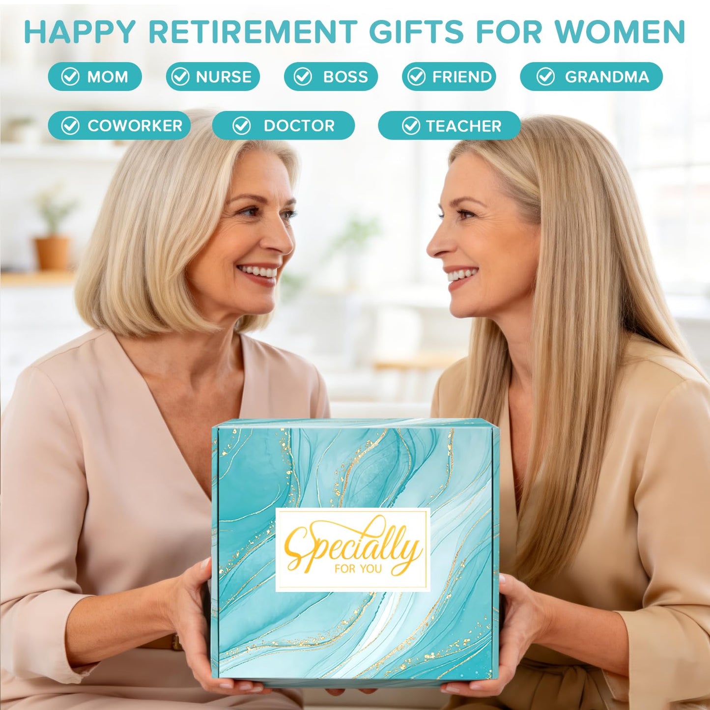 Retirement Gifts for Women 2026, Happy Retirement Gifts for Women Retirees Teachers Nurses Boss Friends Mom Grandma, Coworkers Farewell Leaving Going Away Gift with Canvas Tote Bag
