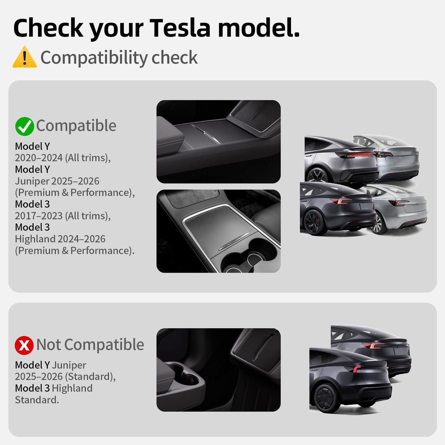 CYBERBEANS 2Pcs for Tesla Model 3/Y 2017-2026 Juniper/Highland(Not for Standard), Leather Seat Back Kick Protectors Accessories, Kids Mats Waterproof Pet Covers