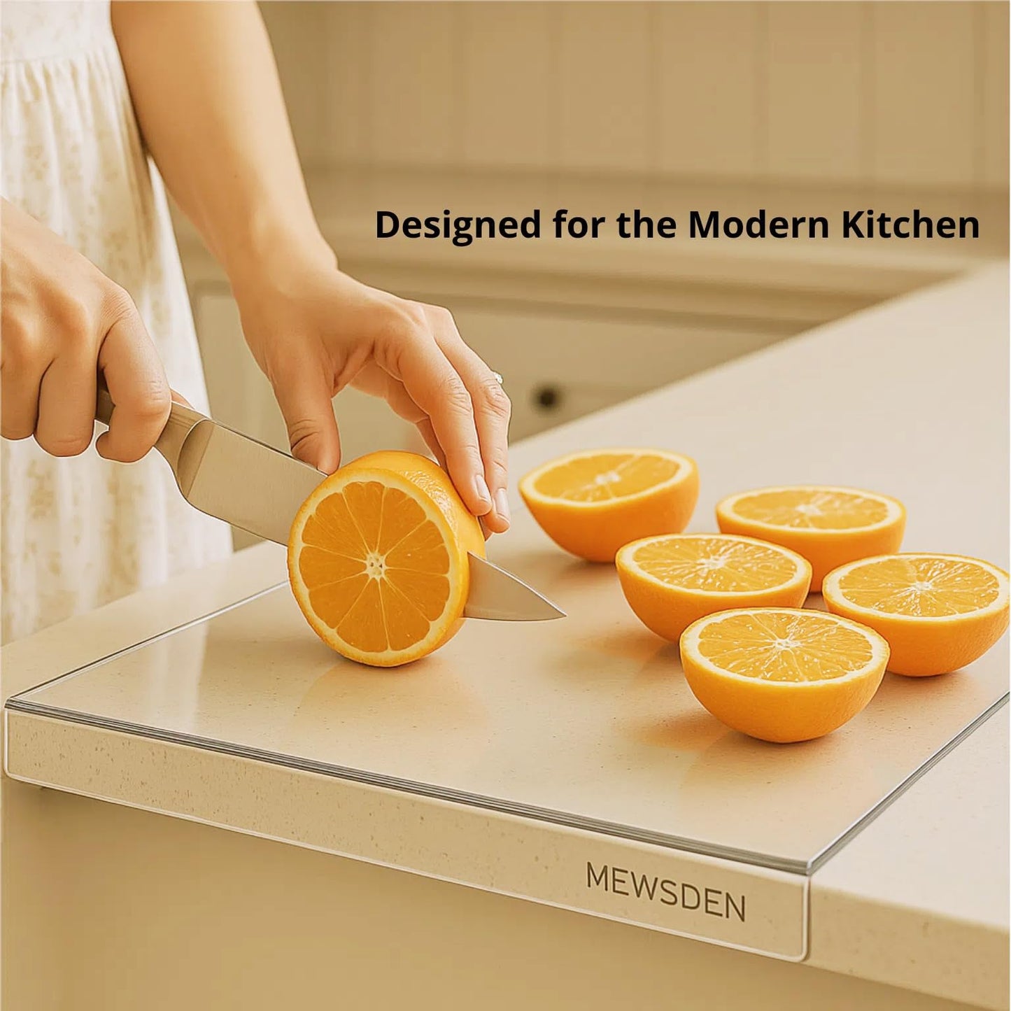 Acrylic Cutting Boards for Kitchen Countertop - Clear Cutting Boards with Counter Lip Non-Slip Cutting Board Counter Protector, Aesthetic Kitchen Decor, Great for Fruit, Bread, Veggies 16.1"x12.5"