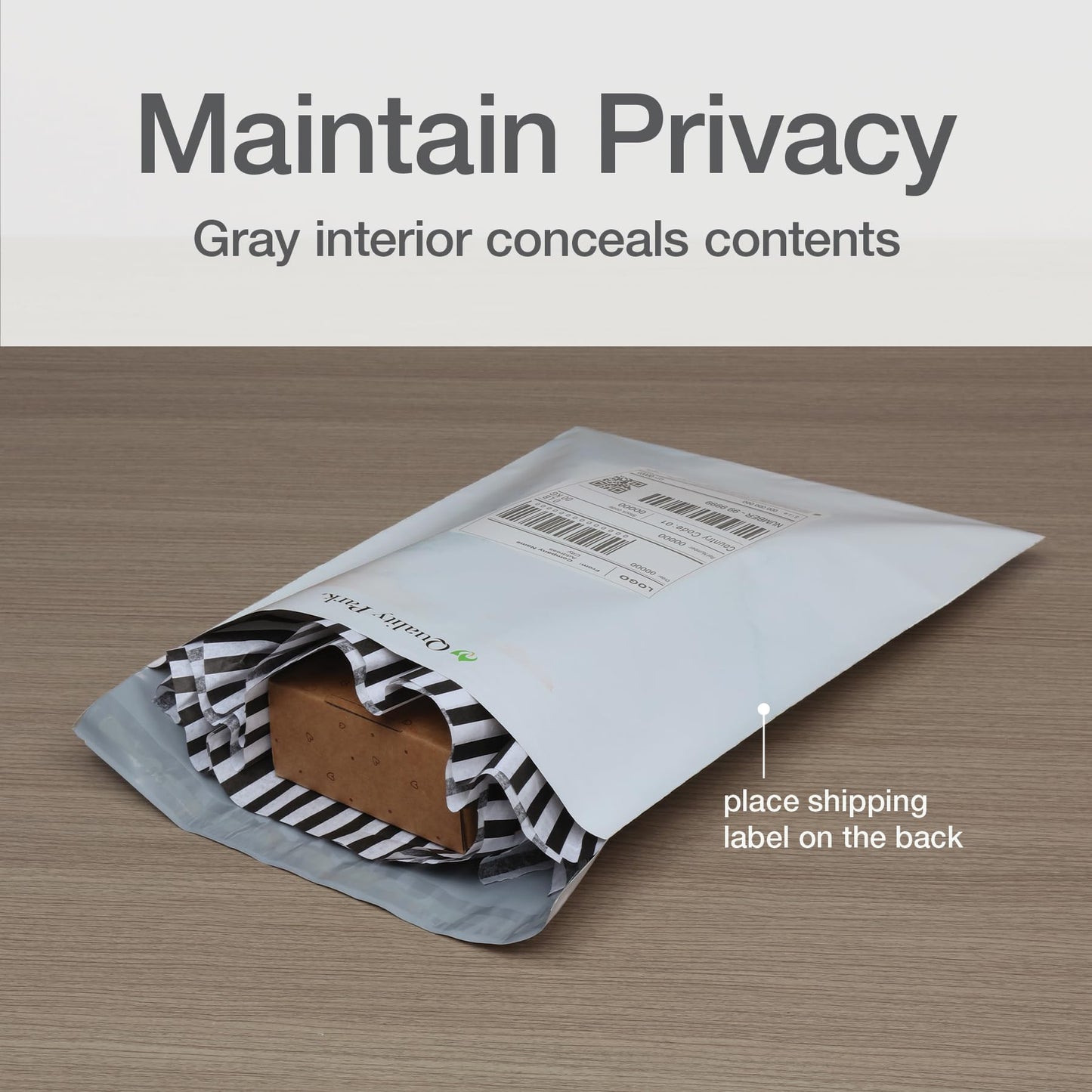 Quality Park Thank You Poly Mailers, 10 x13 Inch Shipping Envelopes, 100 Pack, Self Seal, Waterproof Shipping Bags for Clothing, Watercolor (QUA89302)