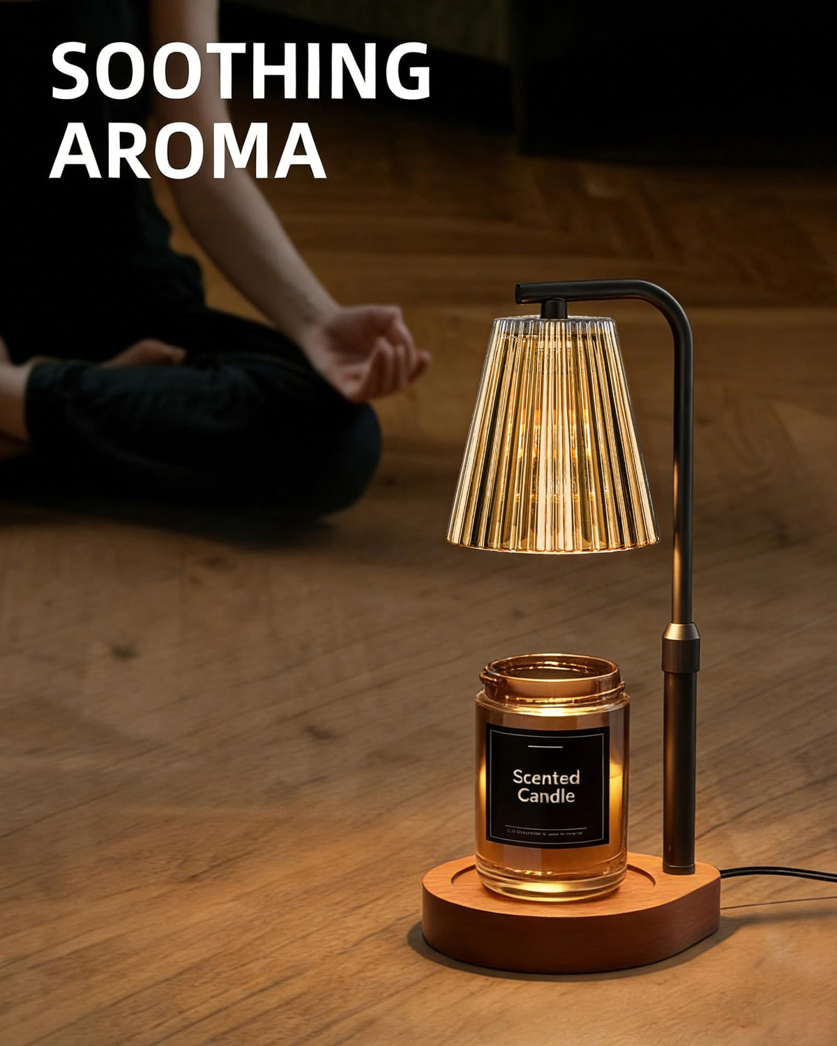 Candle Warmer Lamp with Timer & Dimmer Compatible with Yankee Candles, Adjustable Height Candle Warmer for Jar Candles, Wax Melt Lamp with 2 Bulbs,Glass,Home Decor & Gifts
