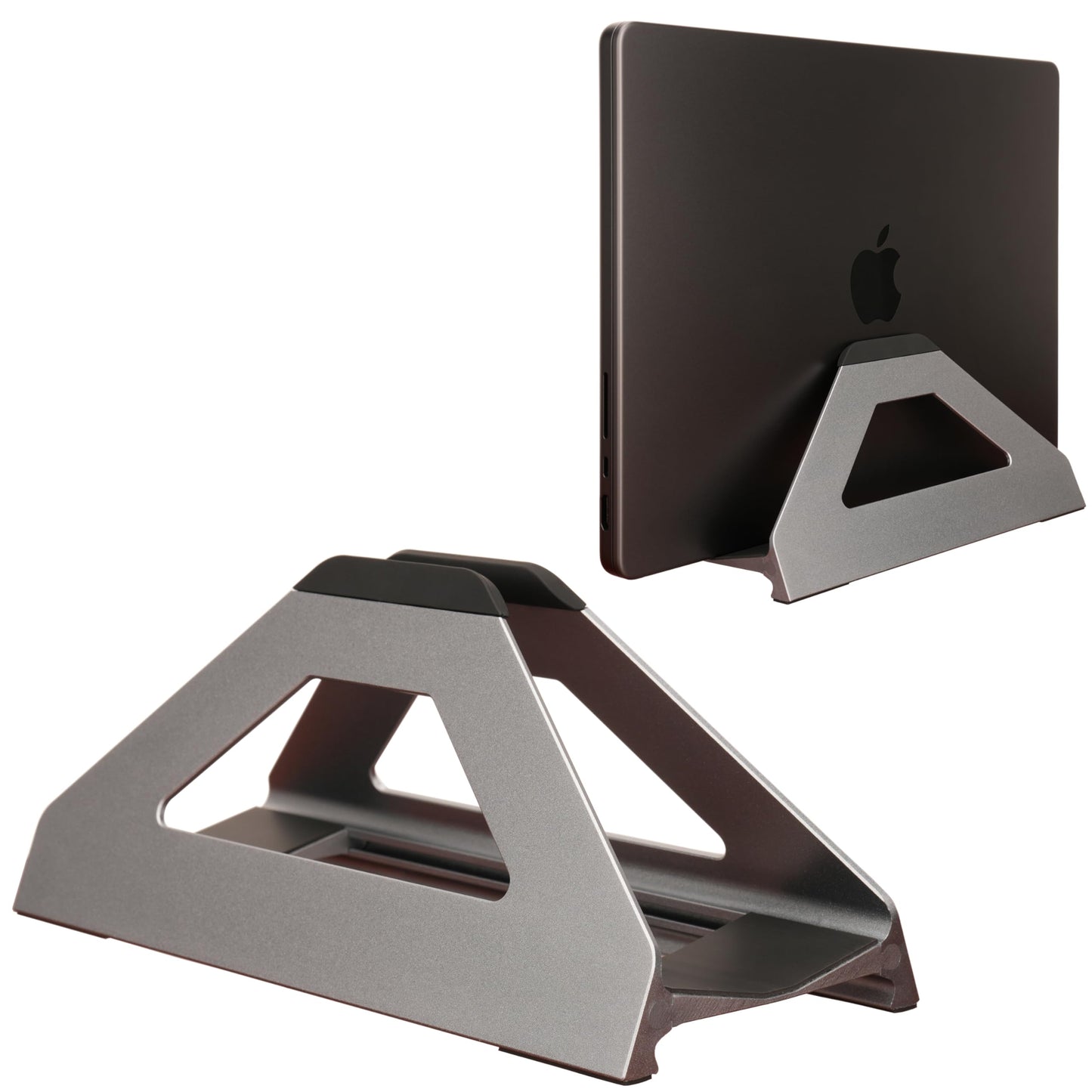 Psitek Vertical Laptop Stand, Space Saving MacBook Holder with Tool-Free Width Adjustment, Pretty Anodized Aluminum for Desk, Universal Fit for 10-17" Laptop