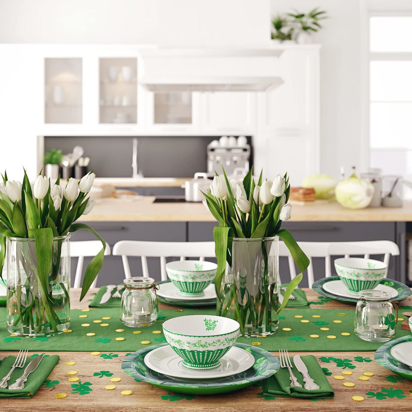 Zopeal 80 Pcs St. Patrick's Day Paper Plates Disposable 7 Inch St Patricks Day Dessert Plates Green Shamrocks Plate Cake Decorative Dinnerware for St Patricks Party Supplies