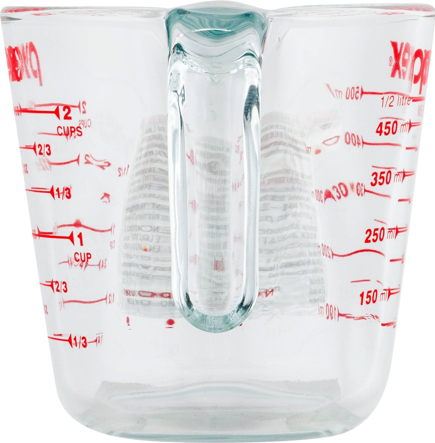 Pyrex Prepware 2-Cup Measuring Cup, Red Graphics, Clear