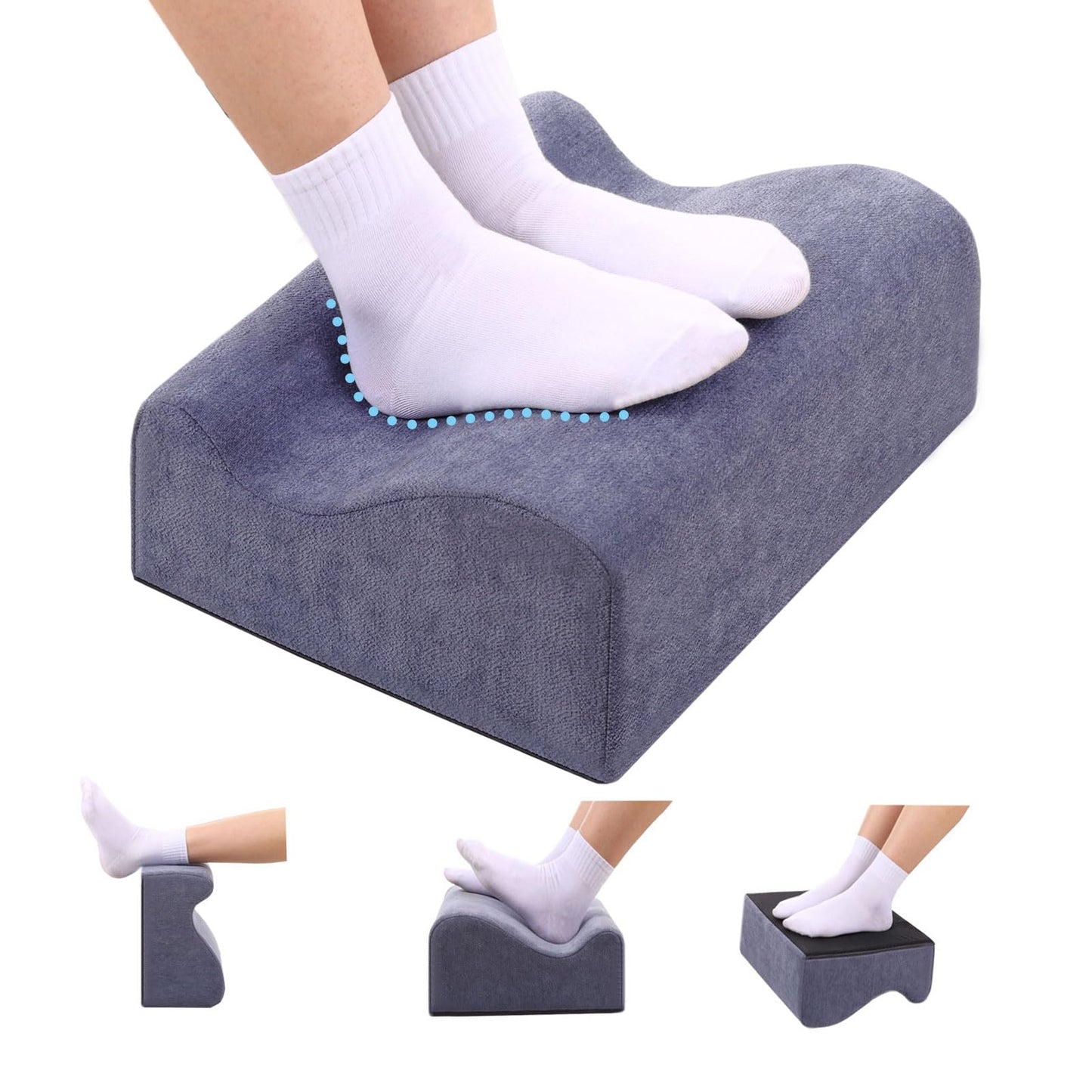 COMFelicify Foot Rest for Under Desk at Work,at Work Soft Ergonomic Footrest,Support Foot Pillow,Heel Chair,Leg Elevation Pillow,(Blue)