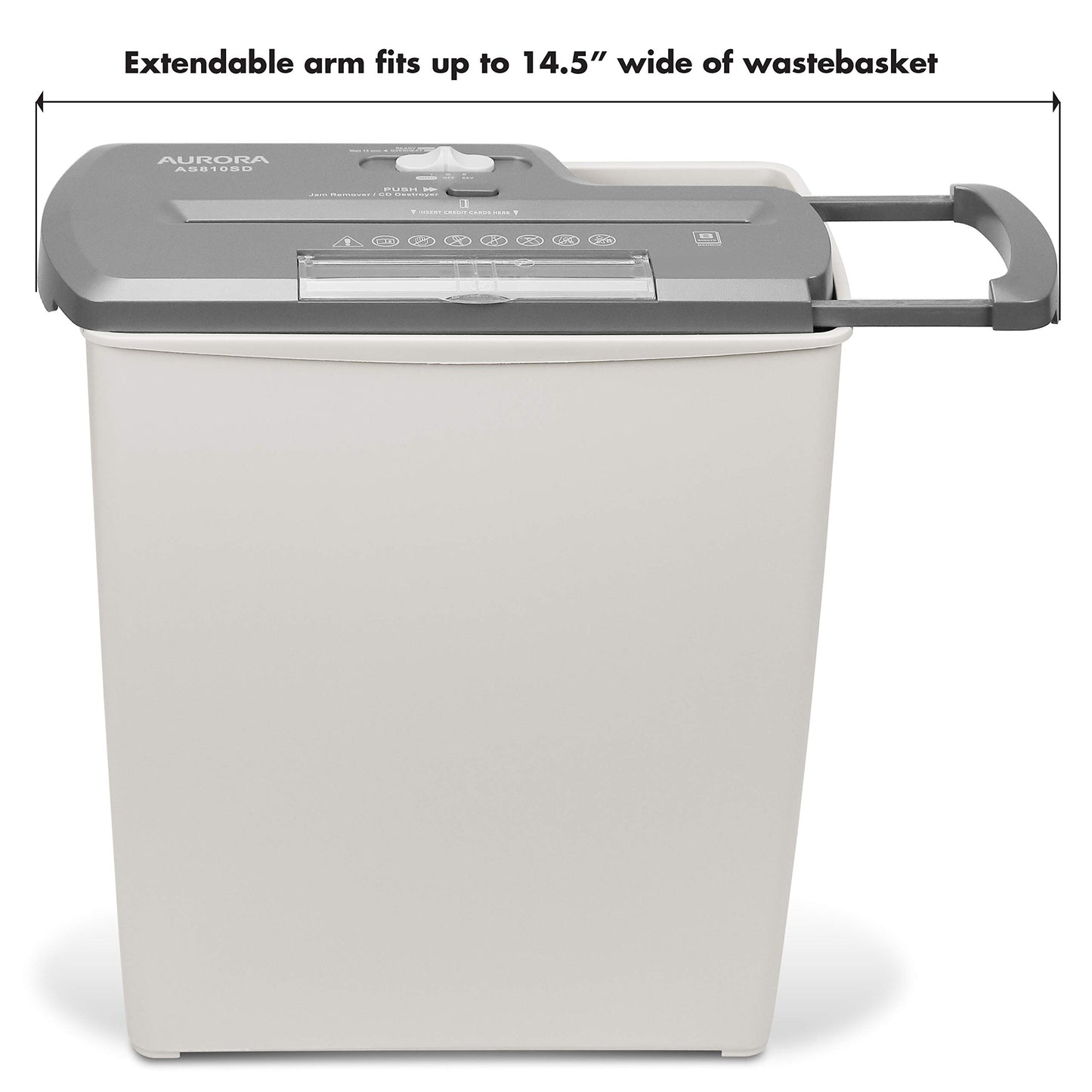 Aurora As810Sd 8-Sheet Strip-Cut Paper, CD and Credit Card Shredder Basket