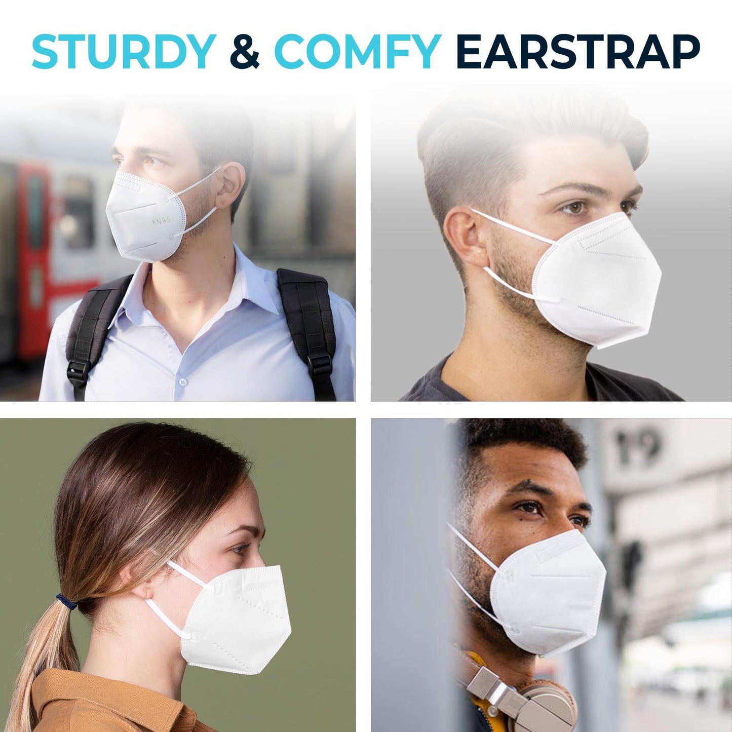 [50 PACK] 5-Ply Disposable Face Mask - Premium Material and Comfortable Fit for Safe and Effective Wear