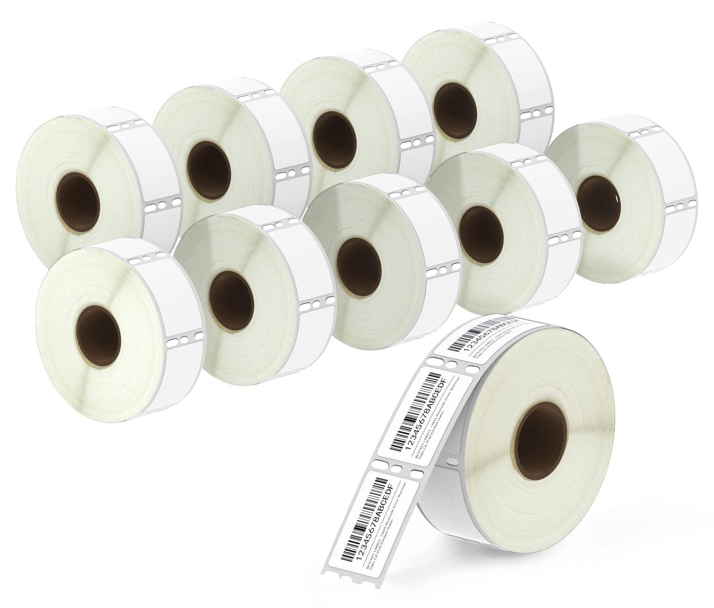 BETCKEY - Compatible DYMO 30347 (1" x 1-1/2") Book Spine Labels - Compatible with DYMO Labelwriter 450, 4XL, NOT FIT 550 & 5XL [10 Rolls/7500 Labels]