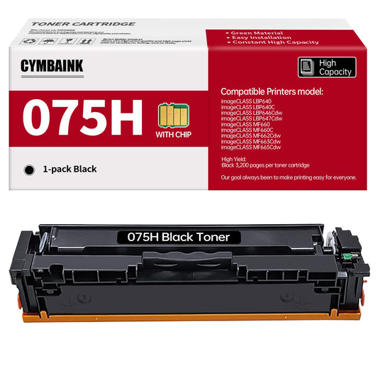 075H 075 MF660 LBP640 Toner Cartridge Compatible with MF665Cdw, MF663Cdw, MF662Cdw, LPB647Cdw, LBP646Cdw Printer（1 Black）