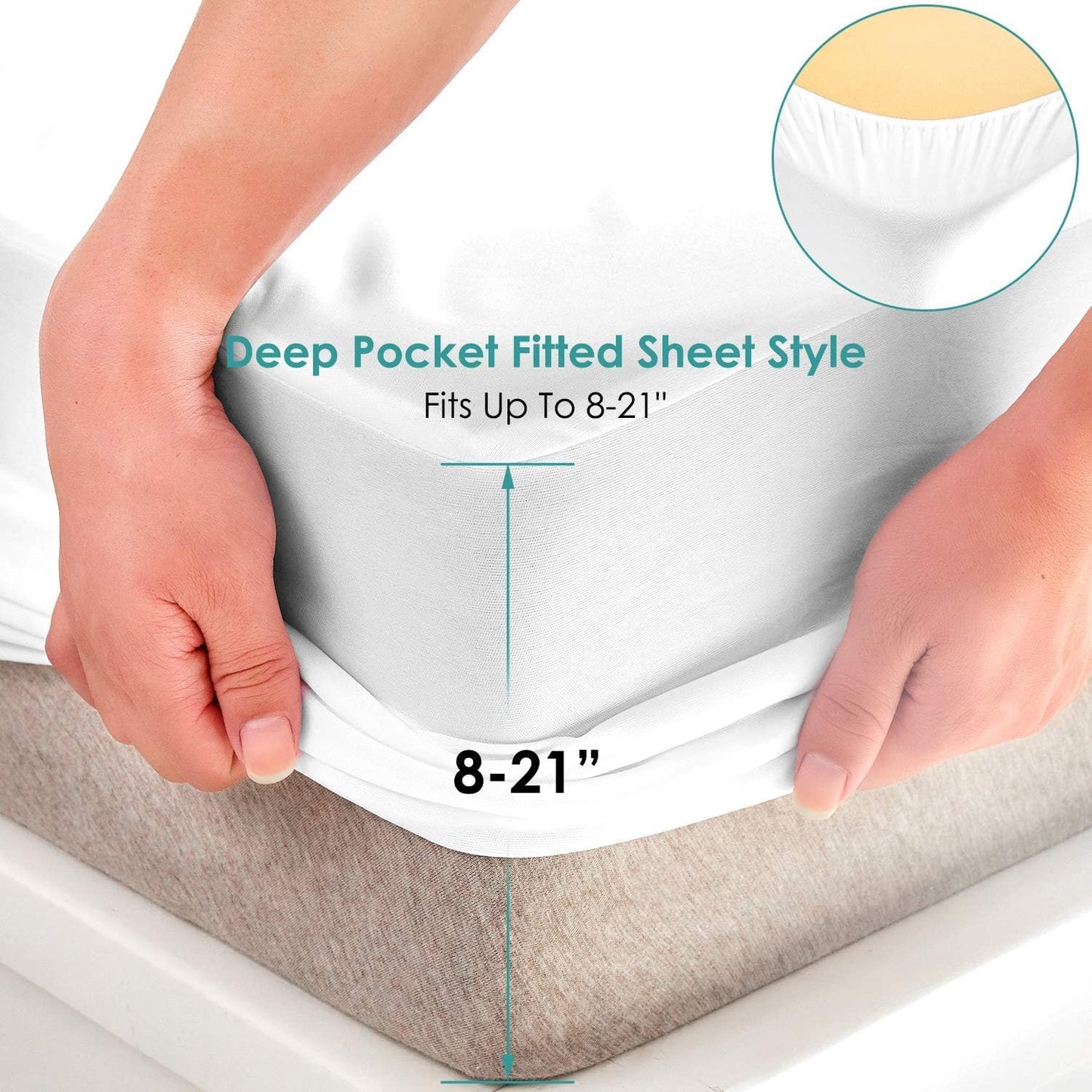 2 Pack Waterproof Mattress Protector, Twin Size Mattress Protector Mattress Cover Pad,Fitted 15" Deep Pocket Bed Cover for Kids Pets Adults,Smooth Breathable Soft Noiseless,38"x 75"