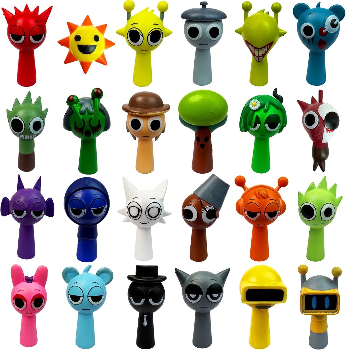Sprunki Action Figures 24Pcs,Sprunki Mystery Box,Office Room Figurine Decor for Adults