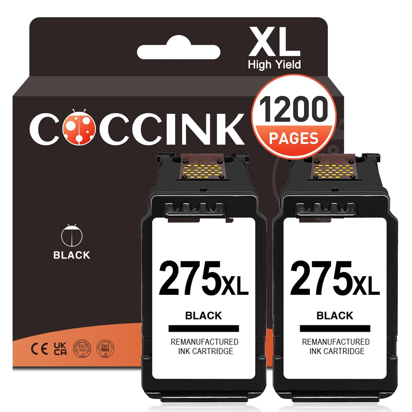 COCCINK 275XL Black Ink Cartridge for Canon PG 275 XL Black Printer Ink