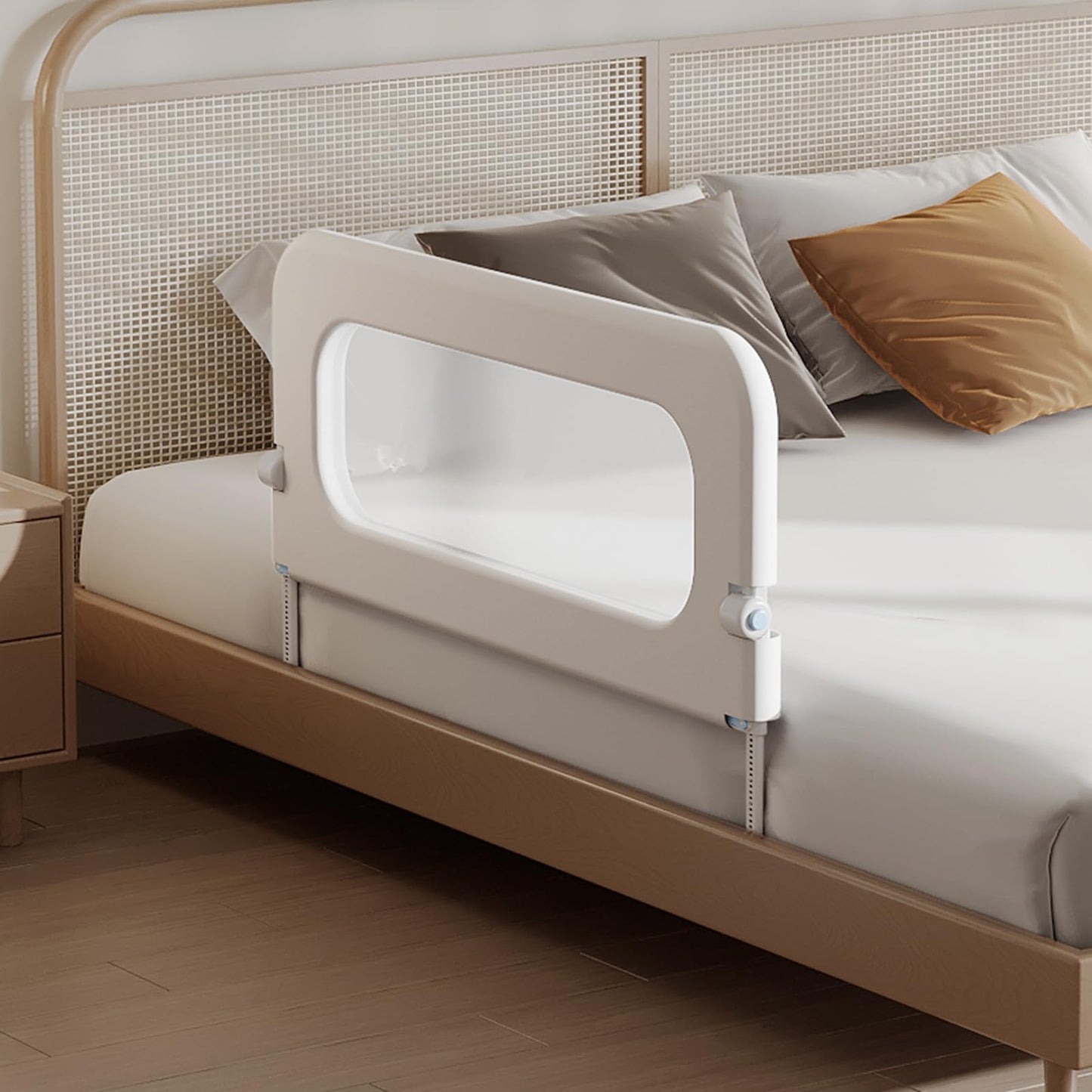 Baby Bed Rail Guard for Toddler - 32in Adjustable Heights, Swing Down Bed Rail, Extra Tall Child Safety Side Bed Rails for Kids - Foldable Toddler Bed Rail for Queen, King, Twin, Full Size Beds