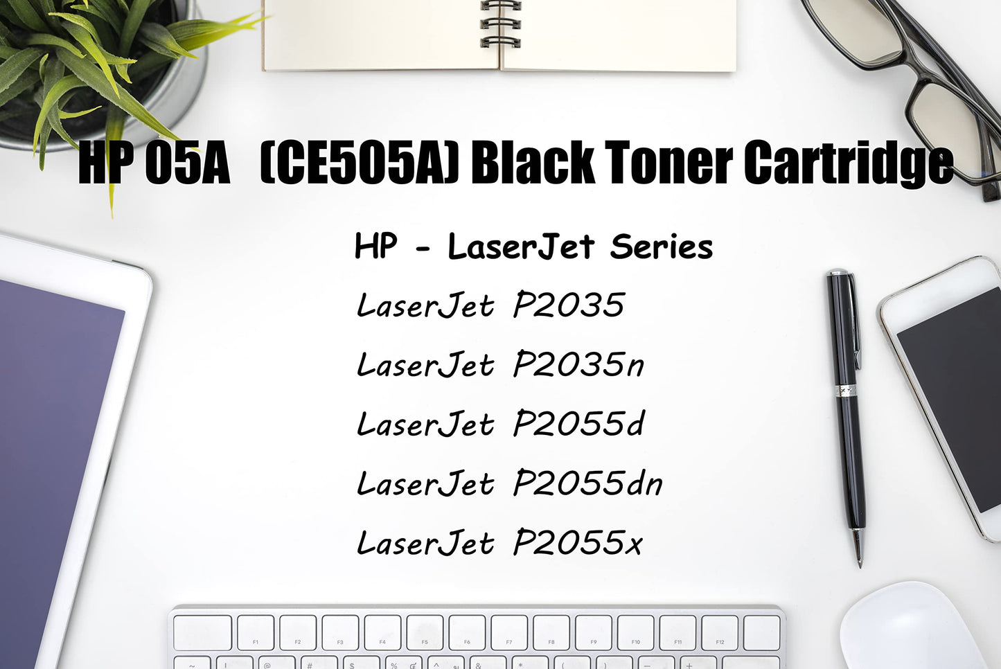 Ultra Toner® Compatible Replacement for HP 05A CE505A Black Toner Cartridge for HP Laserjet P2035 P2035n P2055d P2055dn P2055x (2PK)