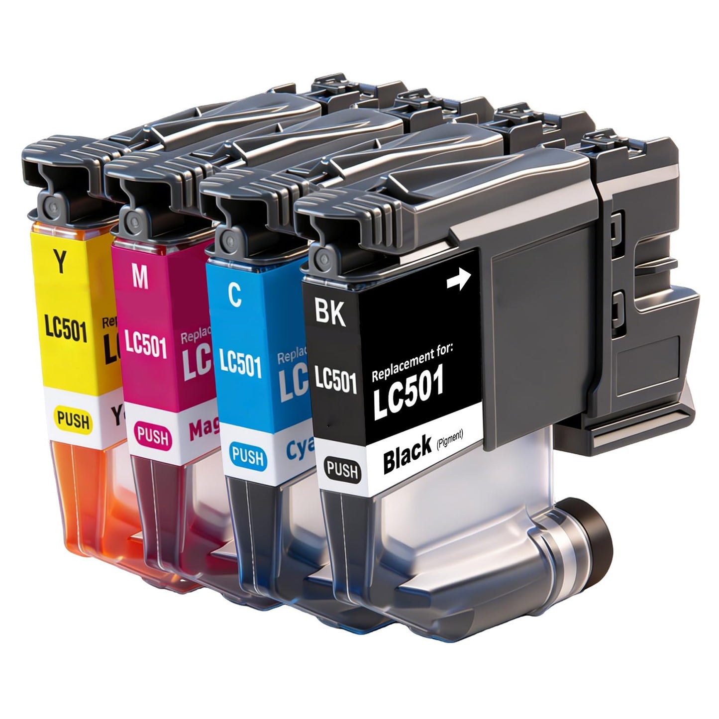 GREENPRINT LC501 LC5014PK Compatible Ink Cartridges Standard Capacity for MFC-J1260W MFC-J1360DW MFC-J1410DW Printers (4 Colors Set, Black Cyan Magenta Yellow)
