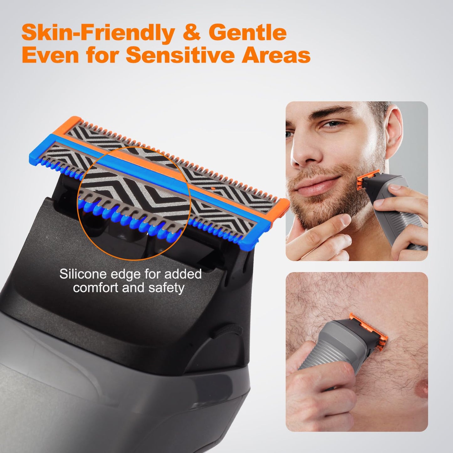 Compact Grooming Trimmer – USB-C Rechargeable, Ultra-Thin Blades, Replaceable Heads & Guide Combs for Travel