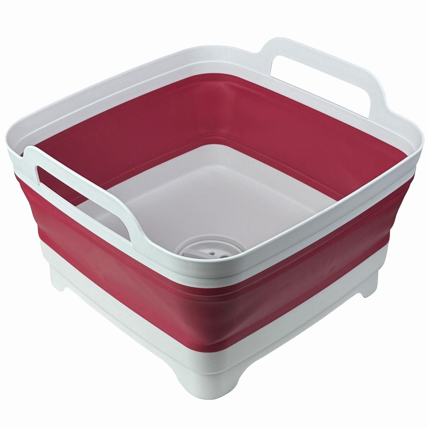 Collapsible Wash Basin 9L, Foldable Dish Tub with Drain Plug, Portable Collapsible Dish Basin, Camping Sink for Washing Dishes, Laundry & Kitchen Use (Viva Magenta)