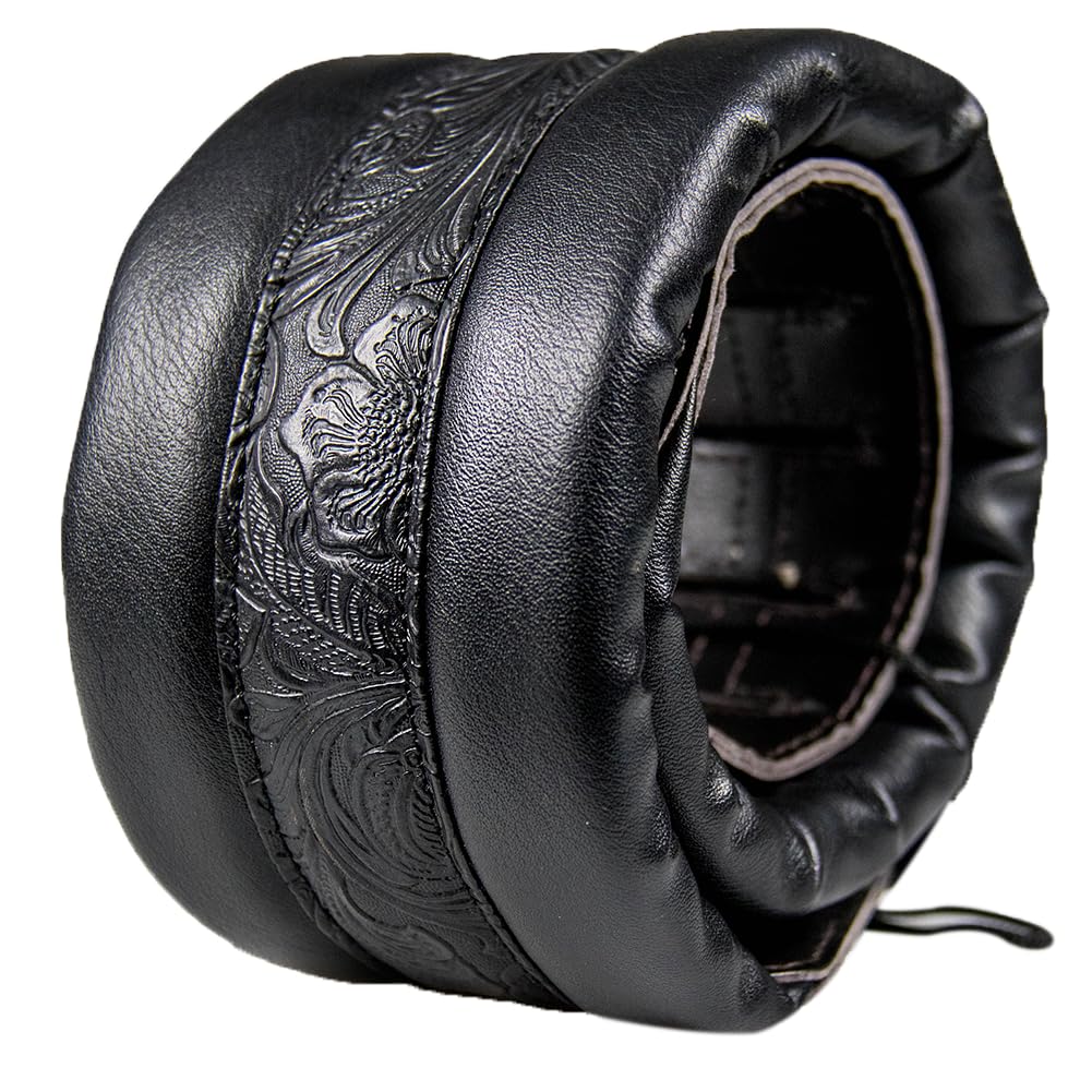 Surpop Neoprene Guitar Strap 3.4'' With Carbon Buckle, Leather Top & Back Soft For Bass, Electric Acoustic Guitar