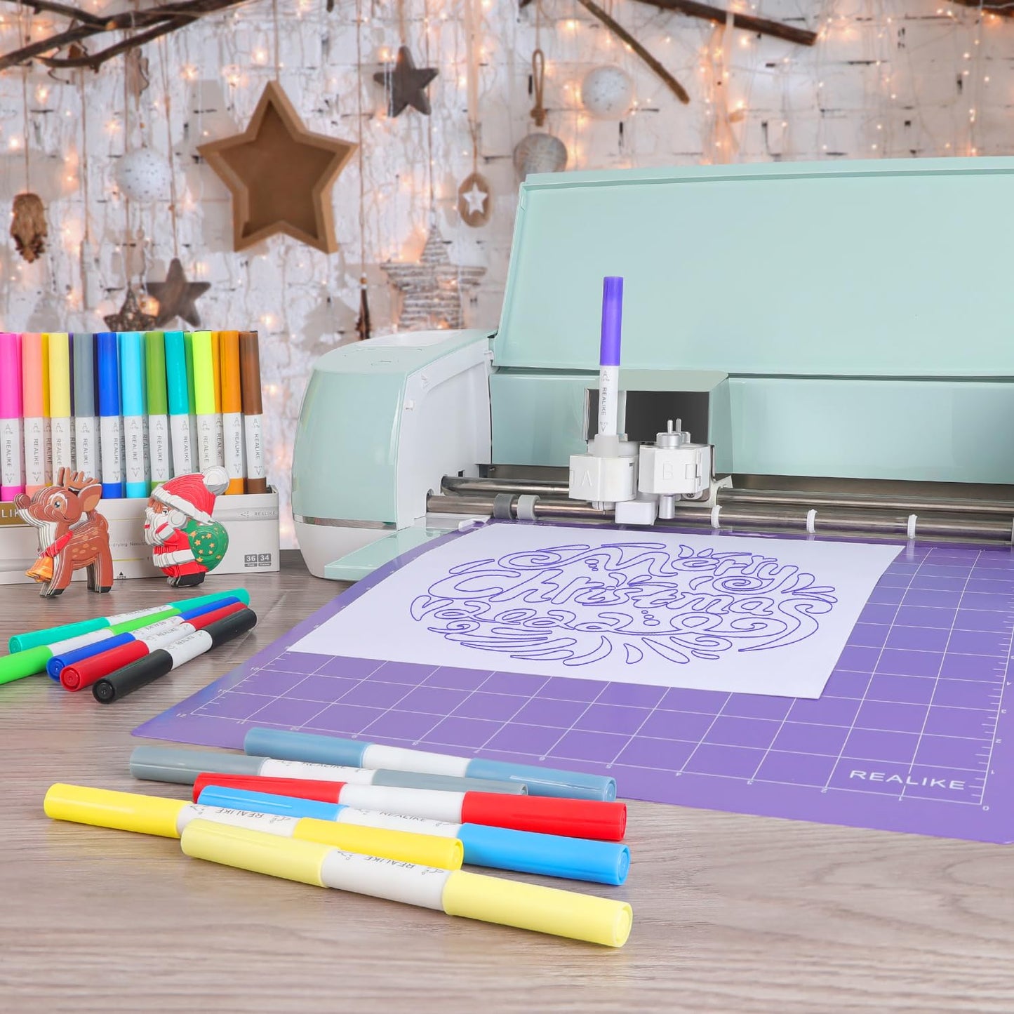 REALIKE Dual Tip Pens for Cricut Maker 3/Maker/Explore 3/Air 2/Air, Dual Tip Marker Pens Set of 48 Pack Fine Point Pen Writing Drawing Accessories for Cricut Machine (0.4 Tip & 1.0 Tip)