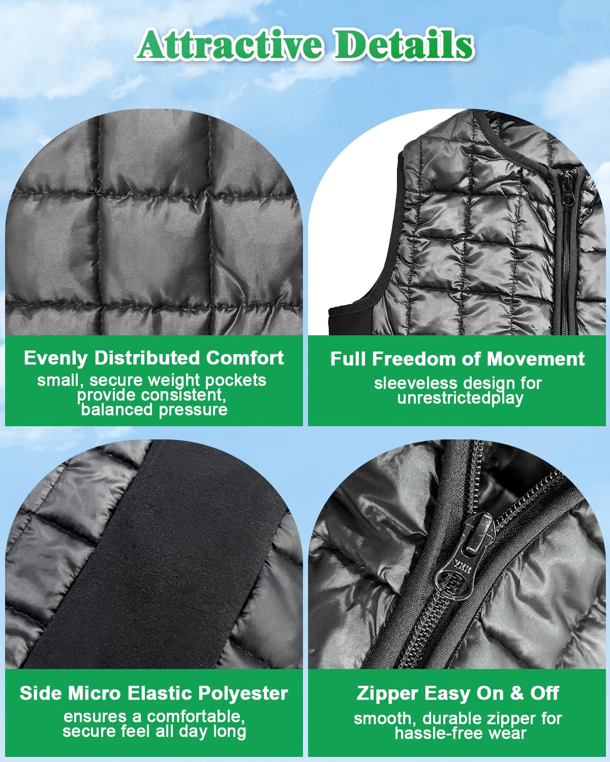 Weight-ed Vest for Kids, Calming Support for Home, School & Play, Compression Vest for Boys Girls, Breathable, Washable, Comfort Fit(Small)
