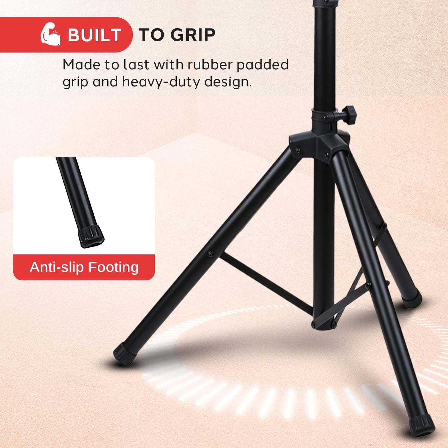 PYLE TV Stand with Mount, Tripod TV Stand, Portable Monitor Floor Stand- for LCD & LED Flat Screen TV Up to 32”, Universal VESA Mount Compatible, Adjustable Height, 360° Tilt- Weight Capacity 89 lbs.