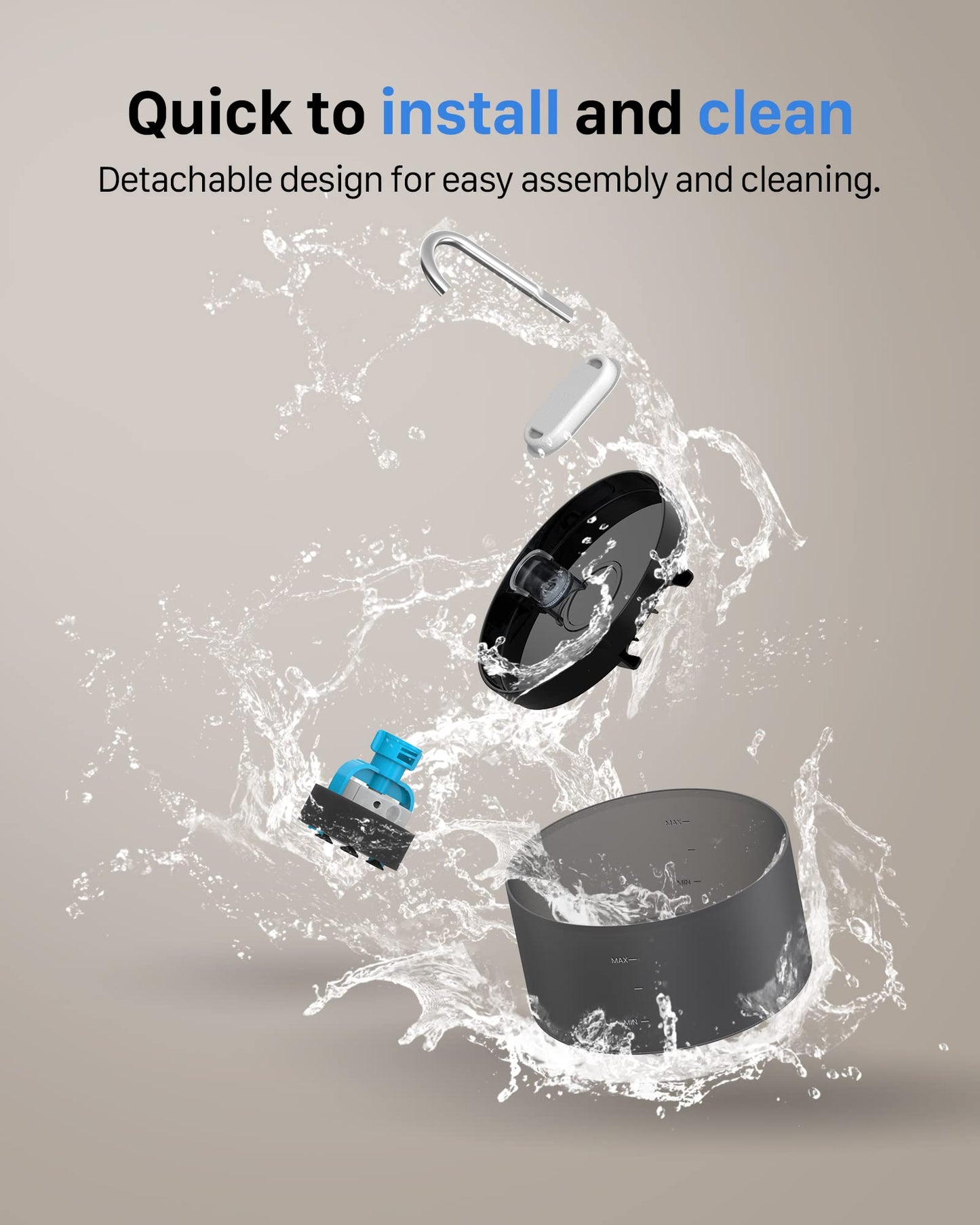 Cat Water Fountain: Super Silent Cat Fountain - GIOTOHUN 64oz Water Fountain Indoor Cat - Black Pet Water Fountain Suitable for Multiple Pets - Dog Water Fountain - Includes 6 Filters + 3 Foam Filters