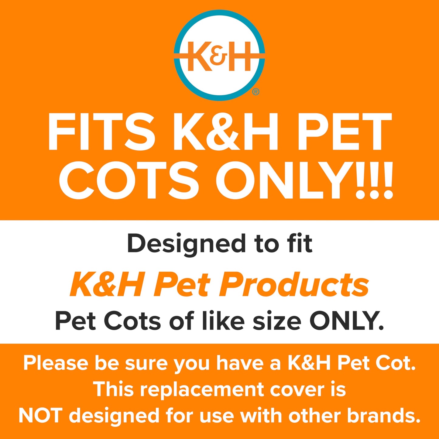 K&H Pet Products Dog Cot Replacement Cover, Designed to fit K&H XL Pet Cots (Sold Separately), Indoor Outdoor, Breathable Cooling Mesh Center, Machine Washable - Extra-Large 50 X 32in Gray