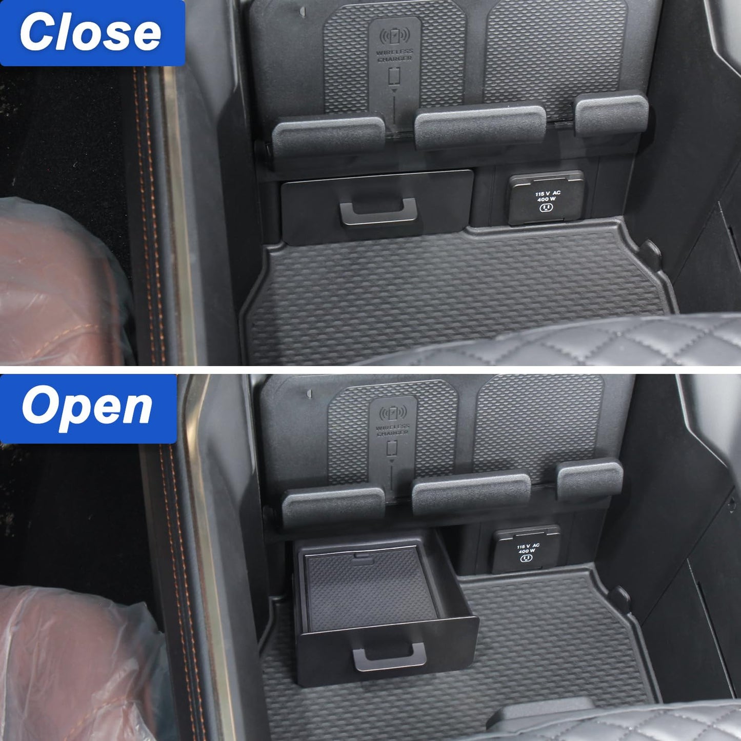 PIMCAR Removable Storage Drawer Tray Compatible with 2019-2026 Dodge RAM 1500 2500 3500 Center Console Storage Drawer Accessories Cubby Organizer Box ABS Plastic (Only Fit Models with Cubby)