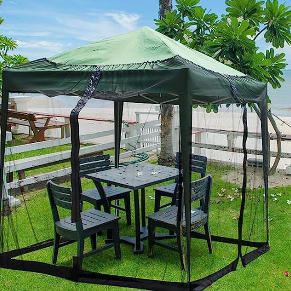 10 x 10 ft Gazebo Mosquito Netting Canopy Mosquito Netting, Universal Replacement Mosquito Screen Walls Picnic Canopy Outdoor Sun Shade with Zippers