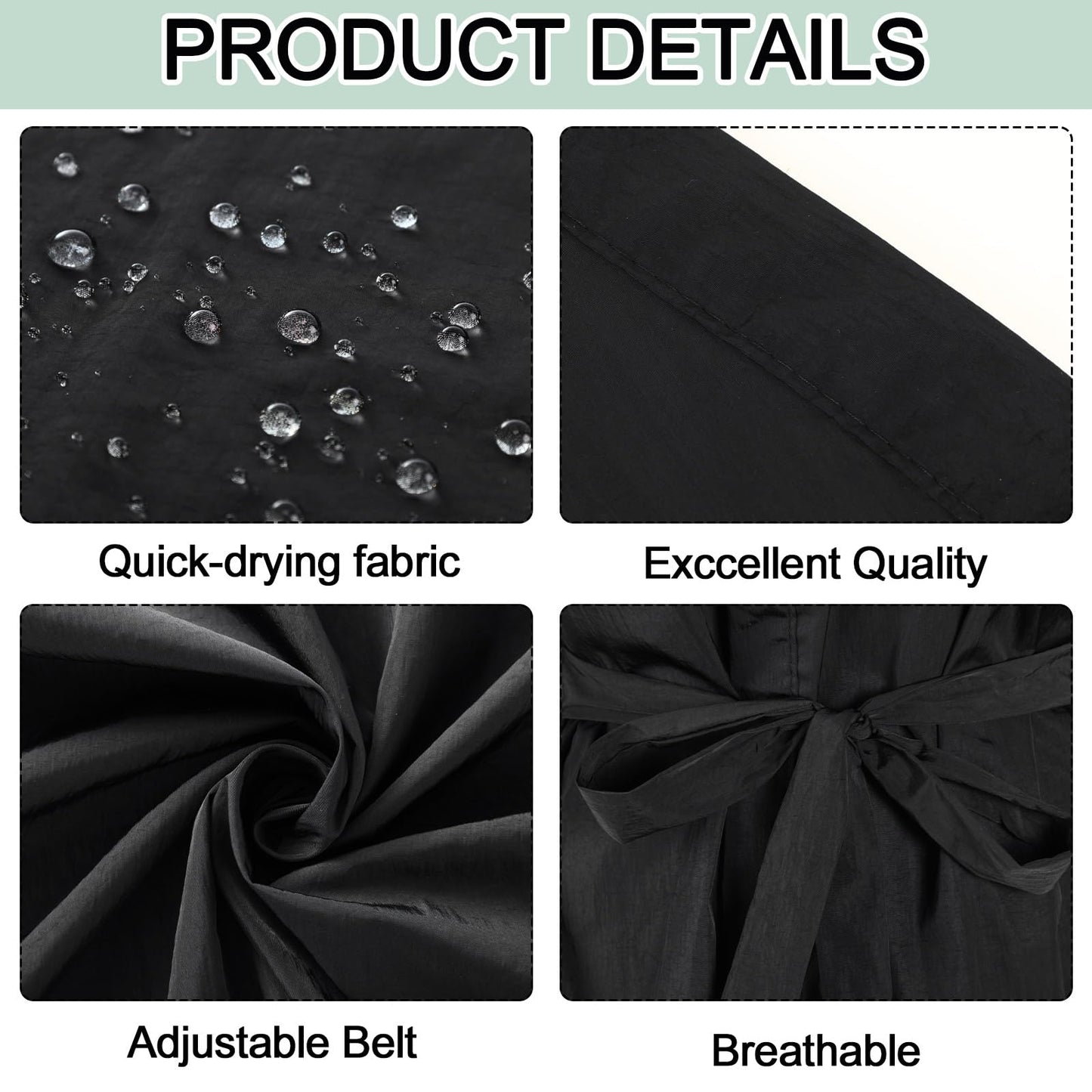 Toulite 6 Pieces Salon Robes Smock for Clients Haircut Cape Hair Salon Client Gown Cape for Women,40 Inches Long(Black)