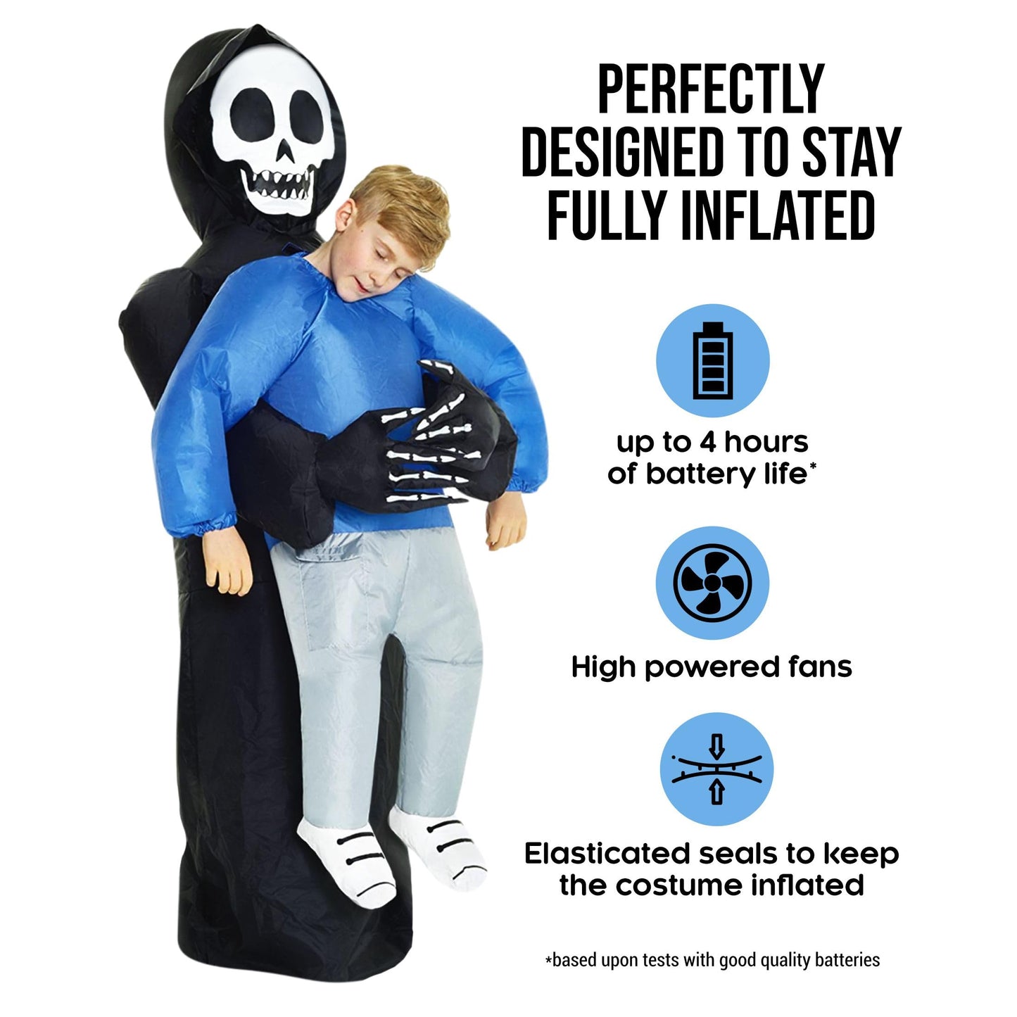 Morph KMCPIGR Boys Pick Me up Inflatable Costume, One Size, Grim Reaper Kids