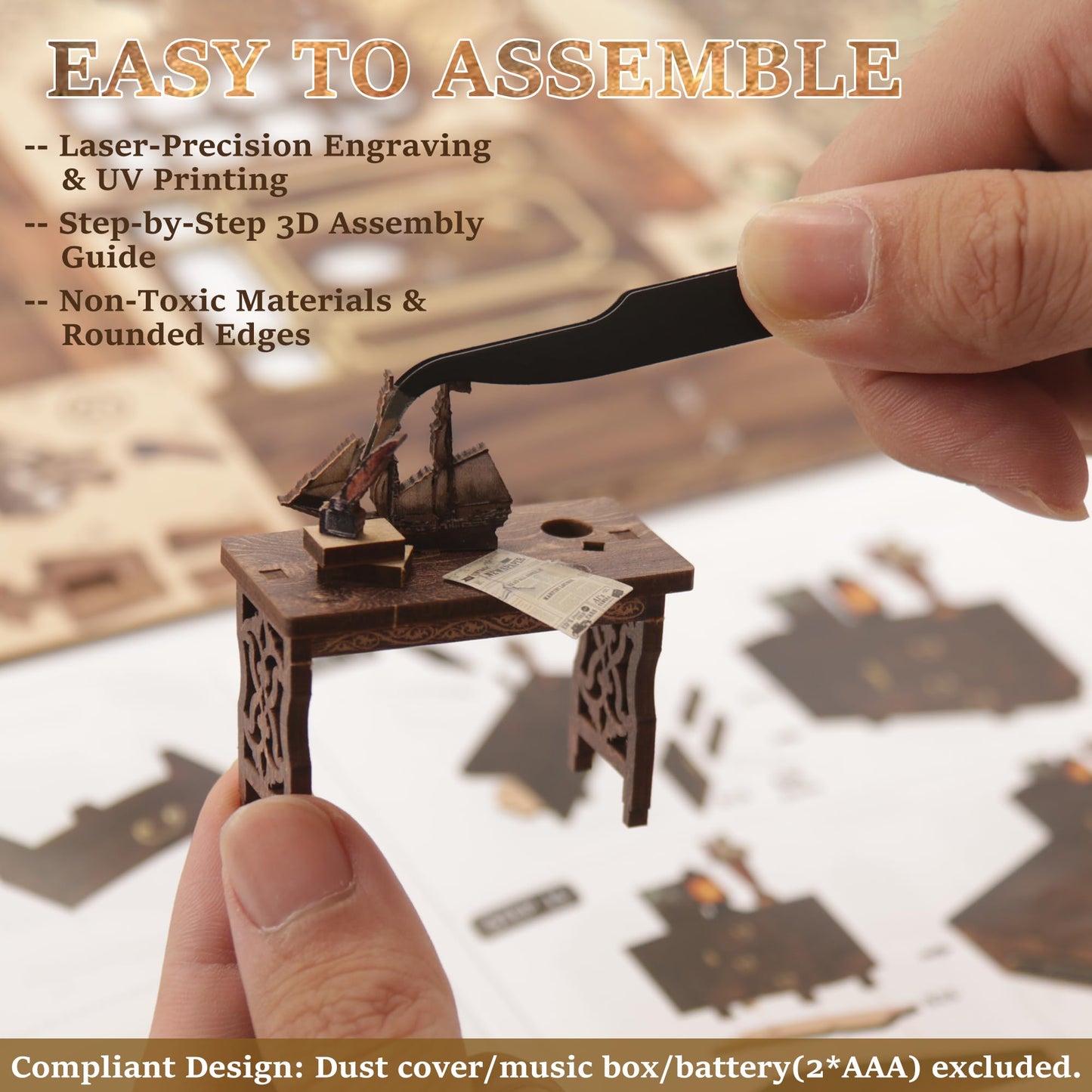 Book Nook Kits for Adults - CRIOLPO Book Nook Kit Bookshelf Decor DIY Miniature House Kit for Bookshelf - Craft Kits for Adults Booknook Model Kits Tiny House Arts and Crafts