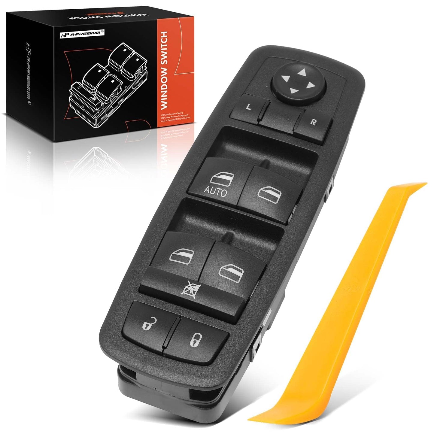 A-Premium Master Power Window Switch Compatible with Dodge Journey 2011-2016, 8+13 Pins, With Driver Auto Up/Down, Front Left Driver Side