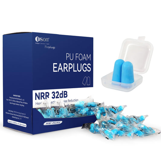 500Pairs Foam Earplugs, 32dB Disposable Noise Reduction Ear Plugs, Hearing Protection Bulk Ear Plugs for Shooting Range, Work, Travel,Concert