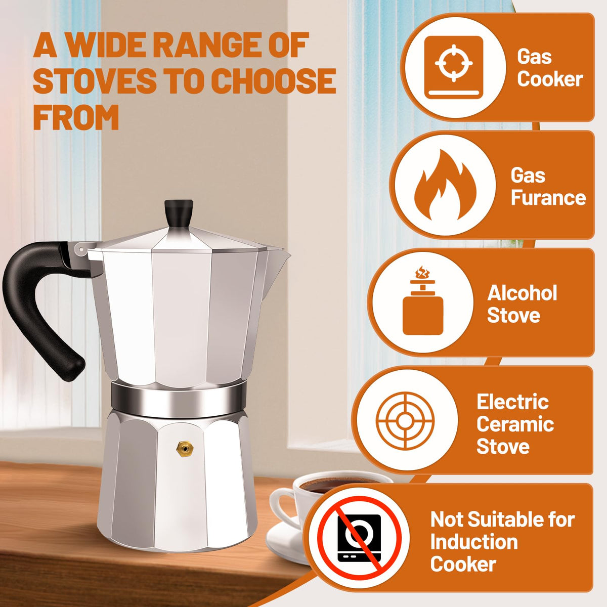DITOSH 14 Cup Aluminum Espresso Stovetop Moka Pot Express Coffee Maker Percolator Italian Classic Mocha Coffee Machine for Italian and Cuban Cafe Brewing for Home & Camping 700ml 23oz