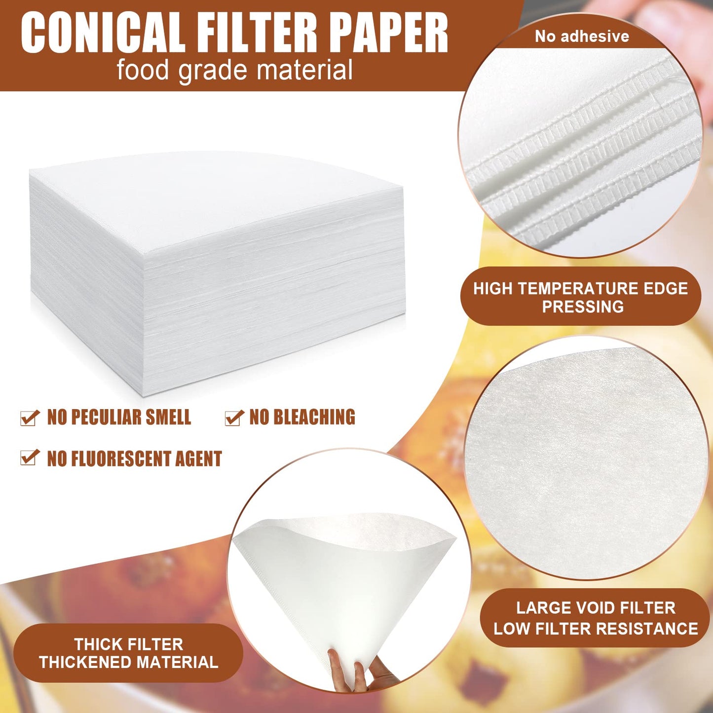 Yexiya 150 Pieces 10 x 10 Inches White Cone Filters Food Cooking Oil Filter Grease Filters Oil Funnel Filters for Maple Syrup Making and Oil Restaurants Cafes Food Hotels