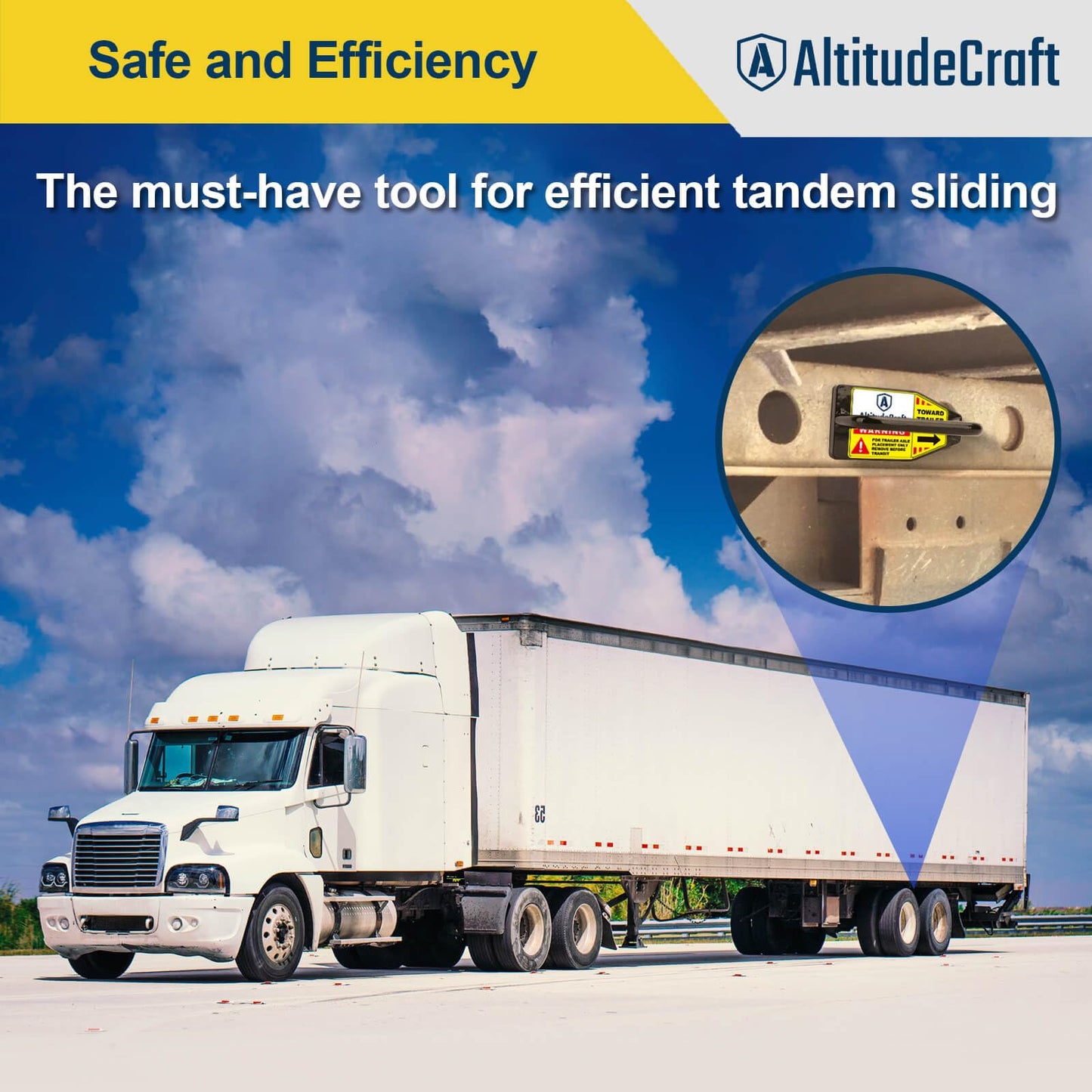 AltitudeCraft Tandem Slide Stopper for Semi Truck, Strong Magnetic Axle Stop Device Refrigerator for Trailer, Heavy Duty Steel Lock Pin Stopper Tool, Semi Truck Accessories