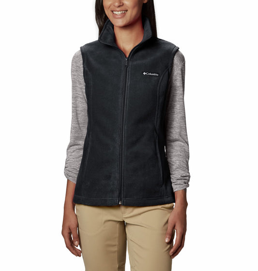 Columbia Womens Benton Springs Fleece Vest, Black, Medium
