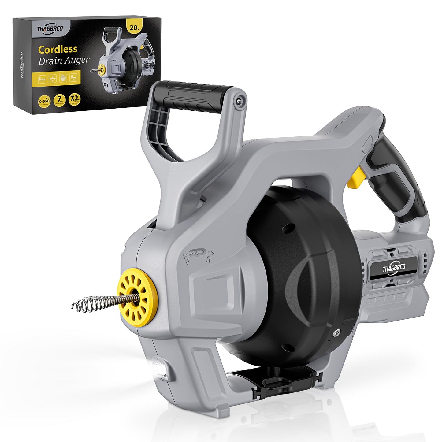 Cordless Drain Auger Compatible for Dewalt 20V Battery,Auto-Feed Electric Snake,Powered for Sewer Kitchen Bathroom, Cleaner for Shower or Sink Drains, Unclogs Hair, Blockages(Battery not Included)