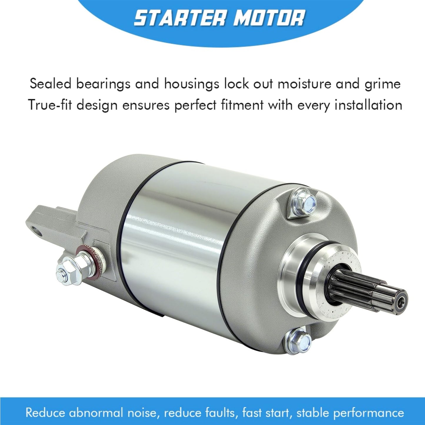 Starter Motor Replacement for Honda ATV TRX500FA FourTrax Foreman Rubicon 2001-2014, TRX500FGA 04-08, TRX500FPA FourTrax Rincon GPS 09-14 Replaces SMU0314 8610 18666 31200-HN2-003 1200-HN2-A01