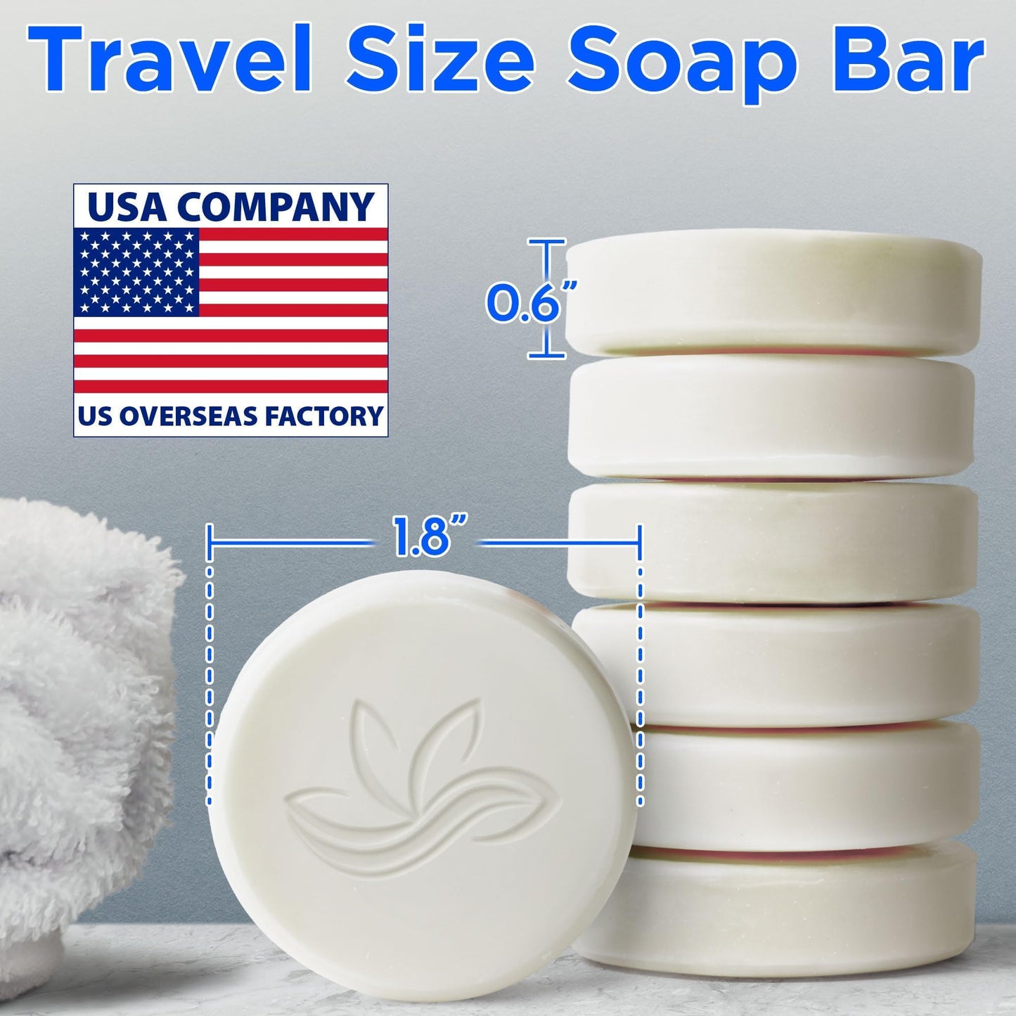 Bergman Kelly - Hotel Soap Bars - White Tea, 28 g, 100 PK - Travel Size Luxury Bulk Amenities Bar Soap - Mini Individually Wrapped Round Soap - Small Toiletries for Airbnb, Motel, Guest Bathroom
